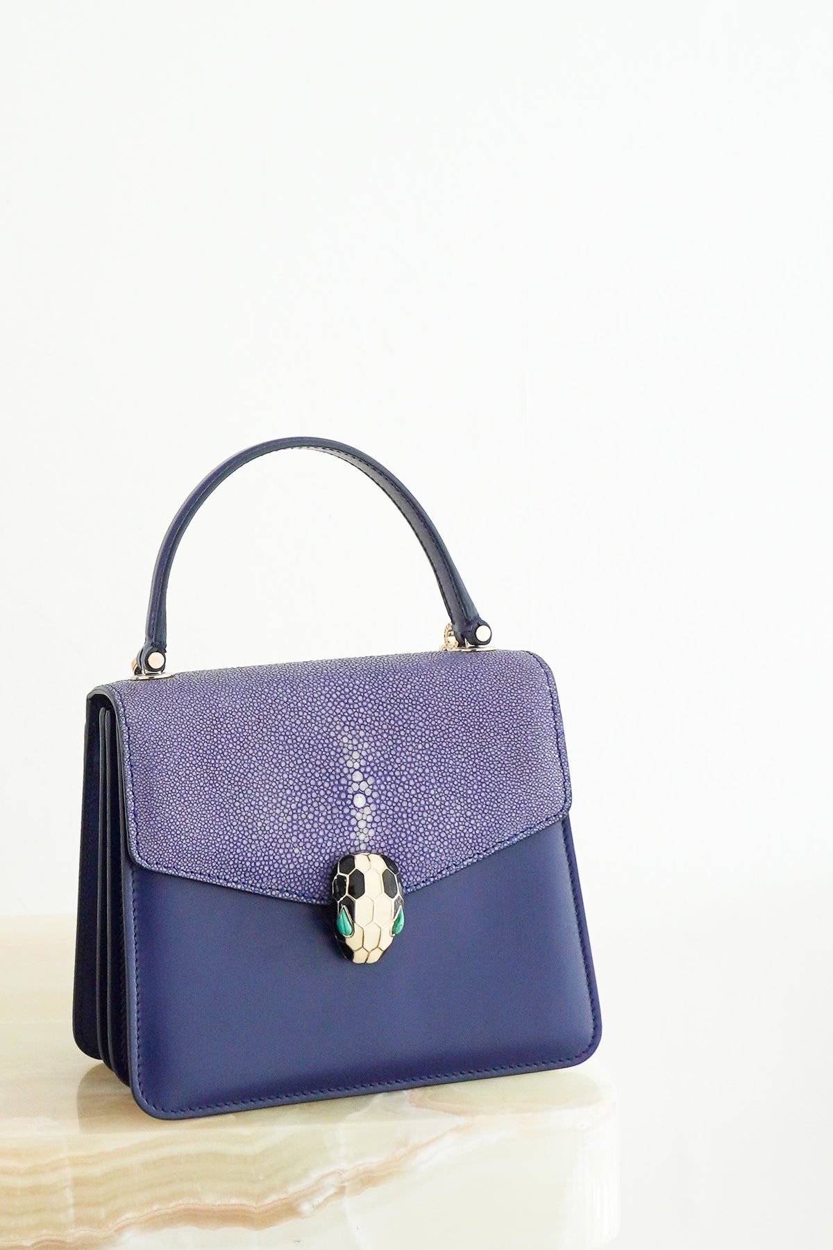 Bvlgari Serpenti Small Forever Bag Textured Stingray Leather RRP £3400 | Authentic Preloved - Reloved Again