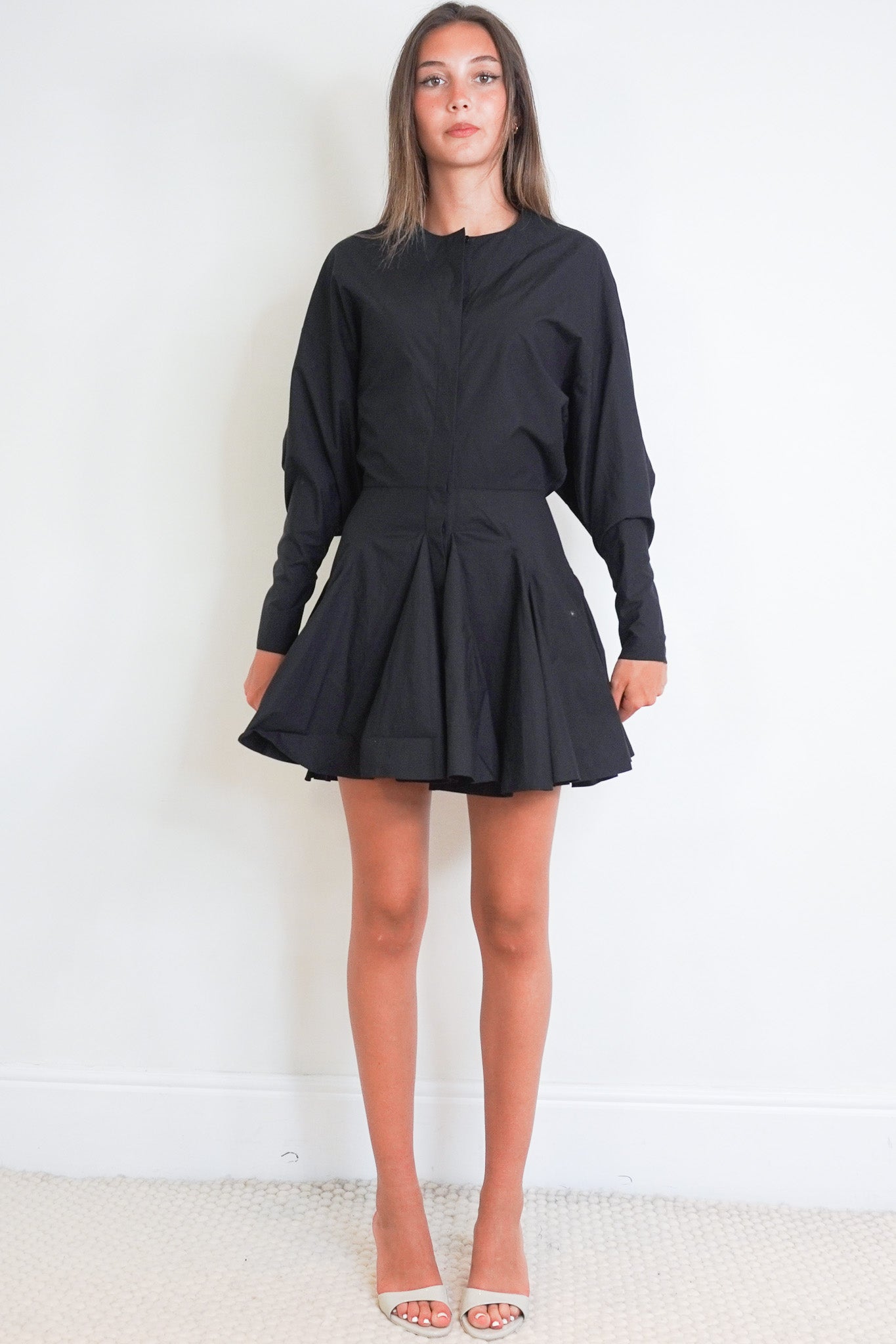 Front image of the Alaïa Black Shirt Dress Chelsea London