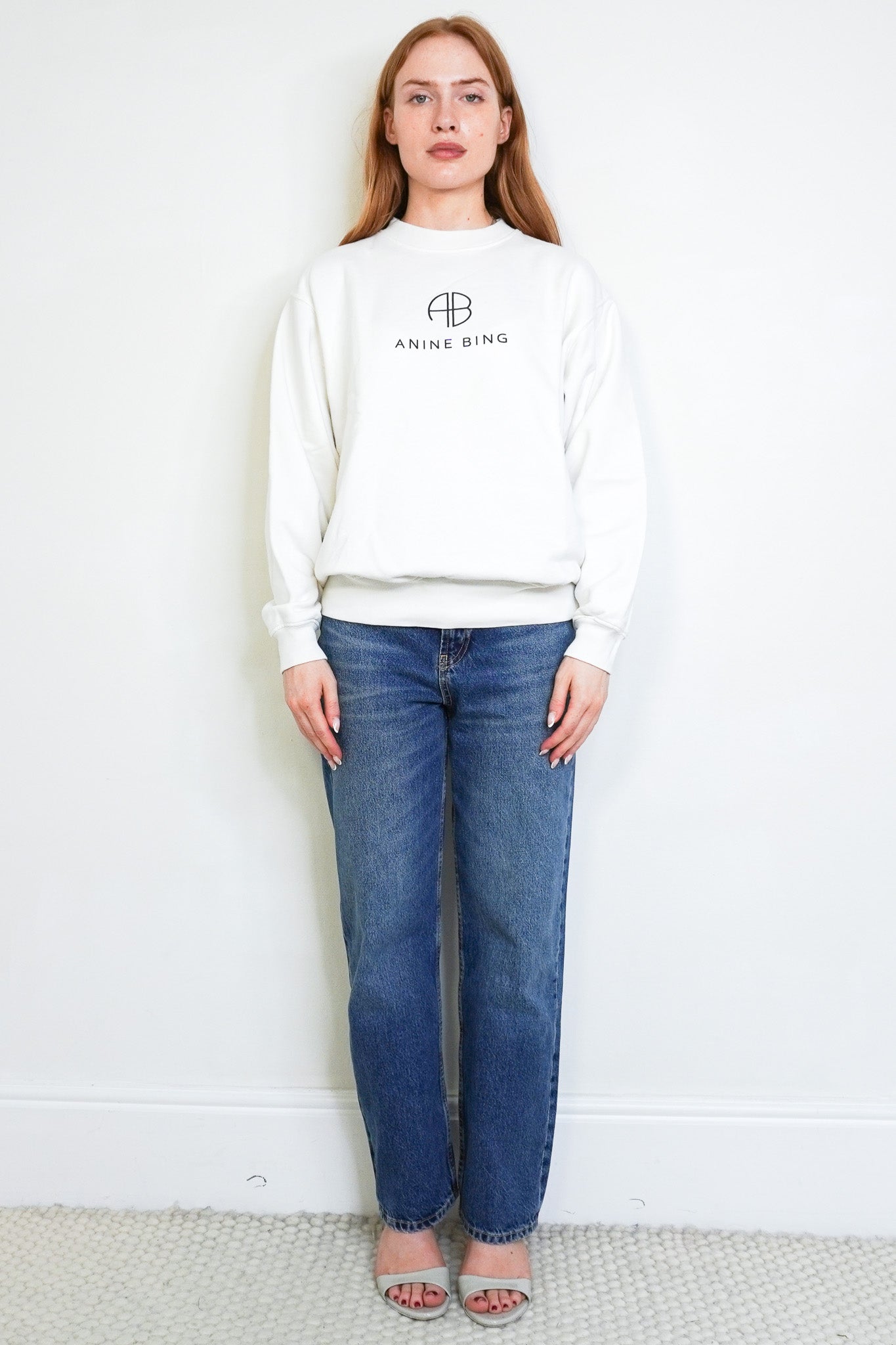 Front image of the Anine Bing White Sweatshirt Chelsea London