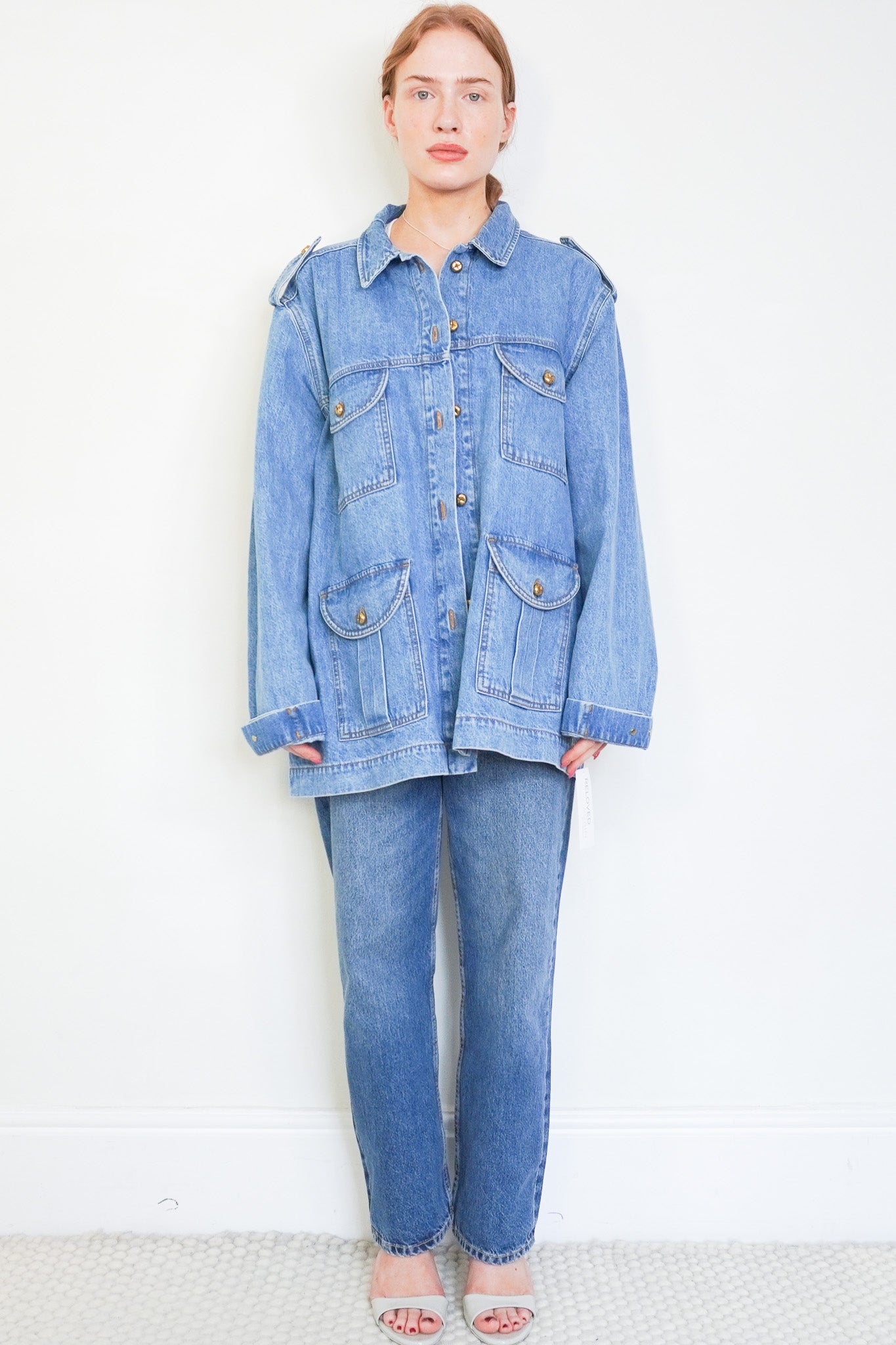Blazé Milano Light Wash Denim Safari Jacket RRP £900 | Authentic Preloved - Reloved Again