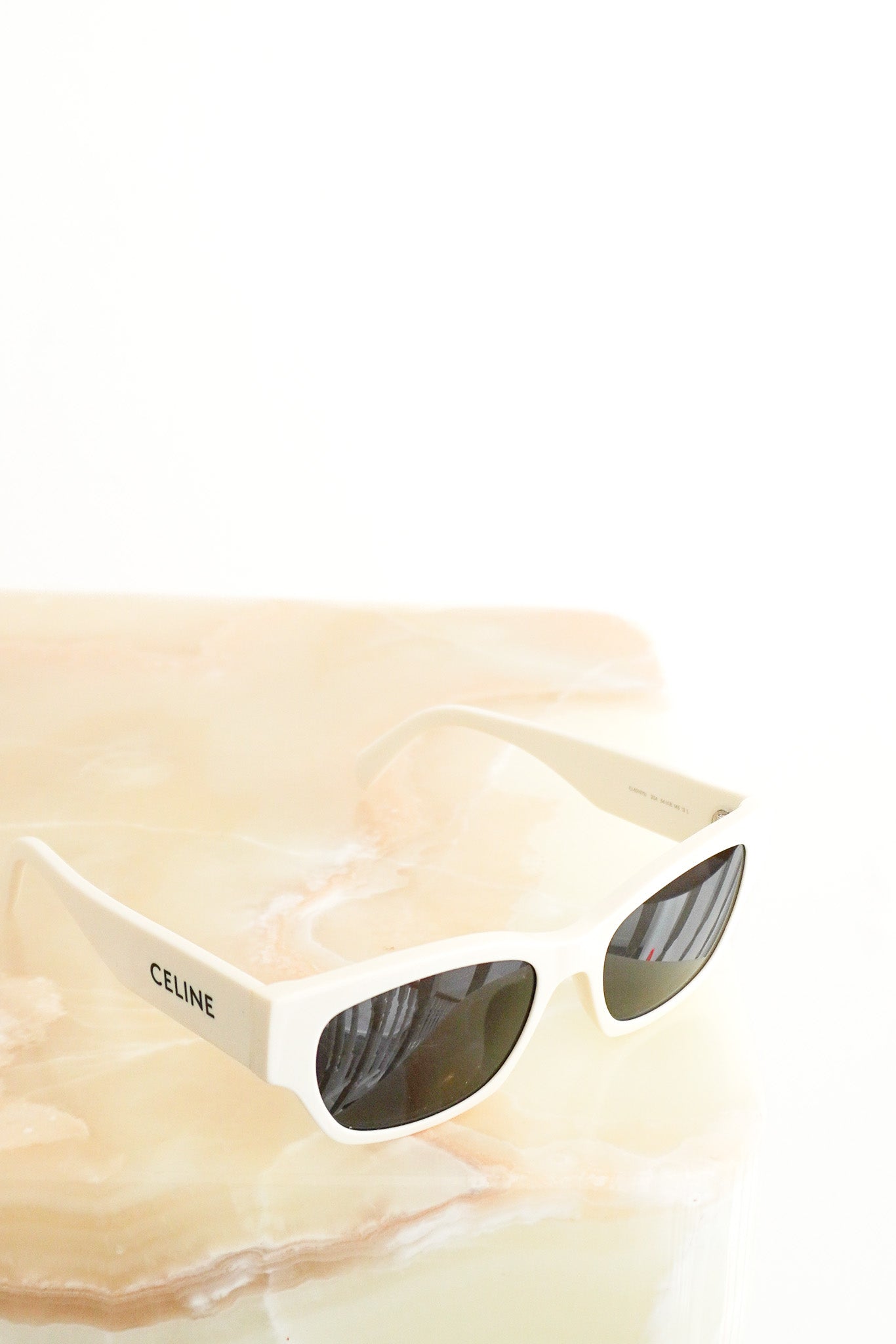 Front image of the Celine White Square Sunglasses Chelsea London
