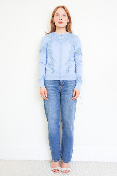 Dolce and Gabbana Lace Insert Cashmere Cardigan (RRP £1,200) | Authent