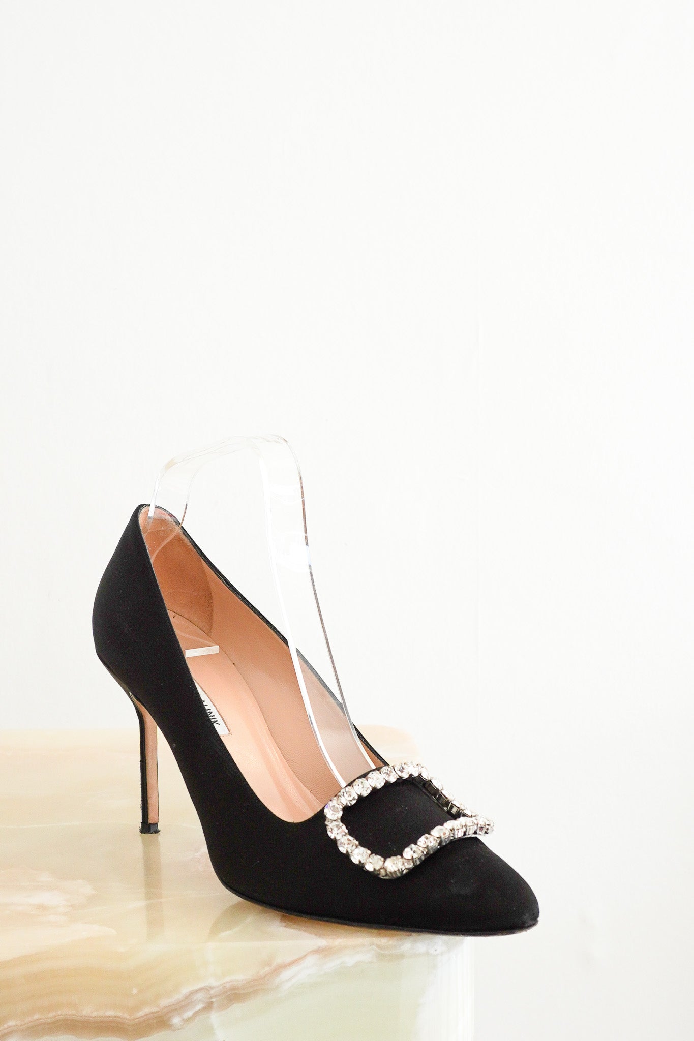 Manolo Blahnik Black Suede Brontiasli Slingback | Authentic Preloved