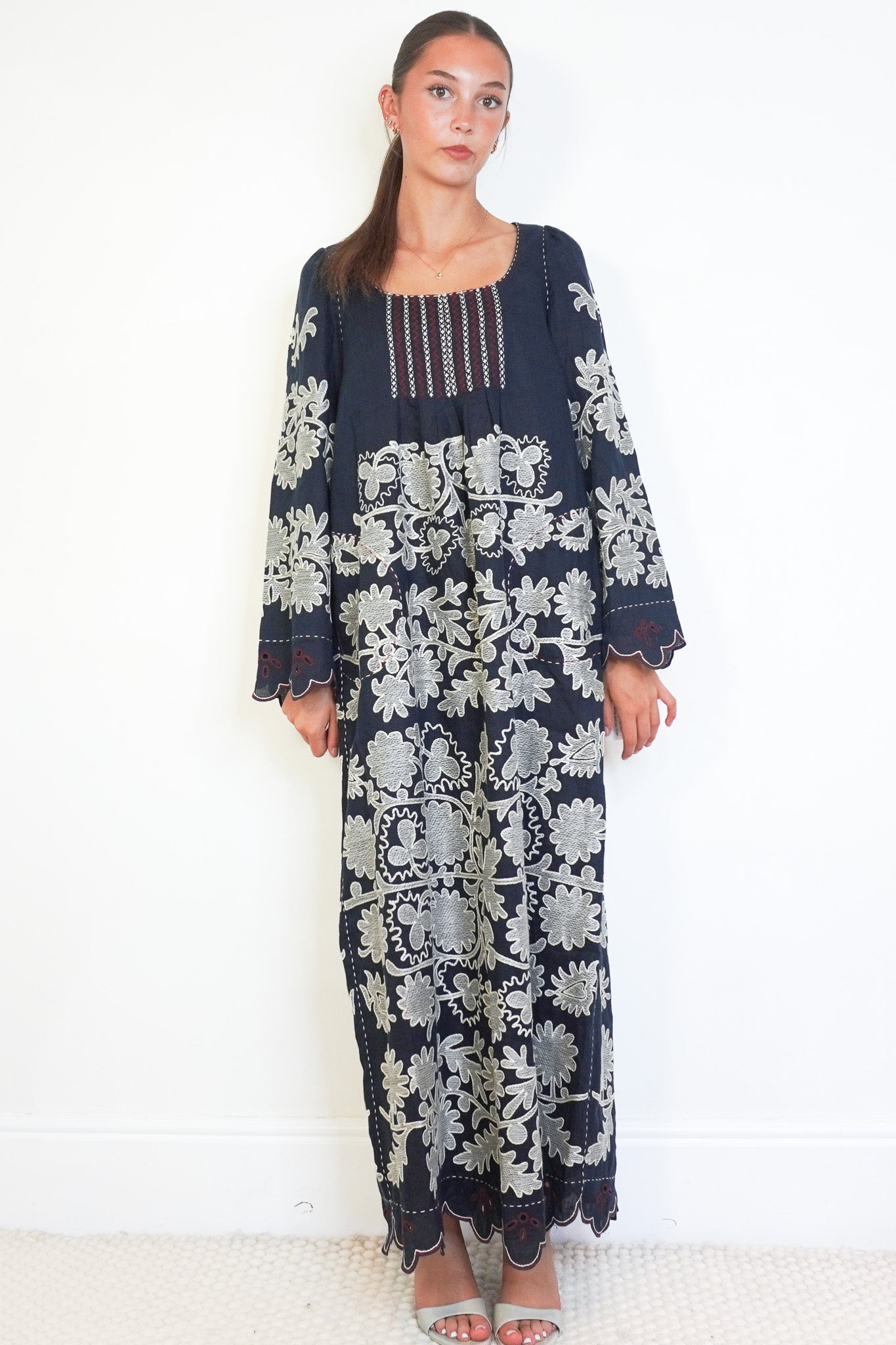 Vita Kin Navy Embroidered Dress (RRP £1600) | Authentic & Preloved - Reloved Again