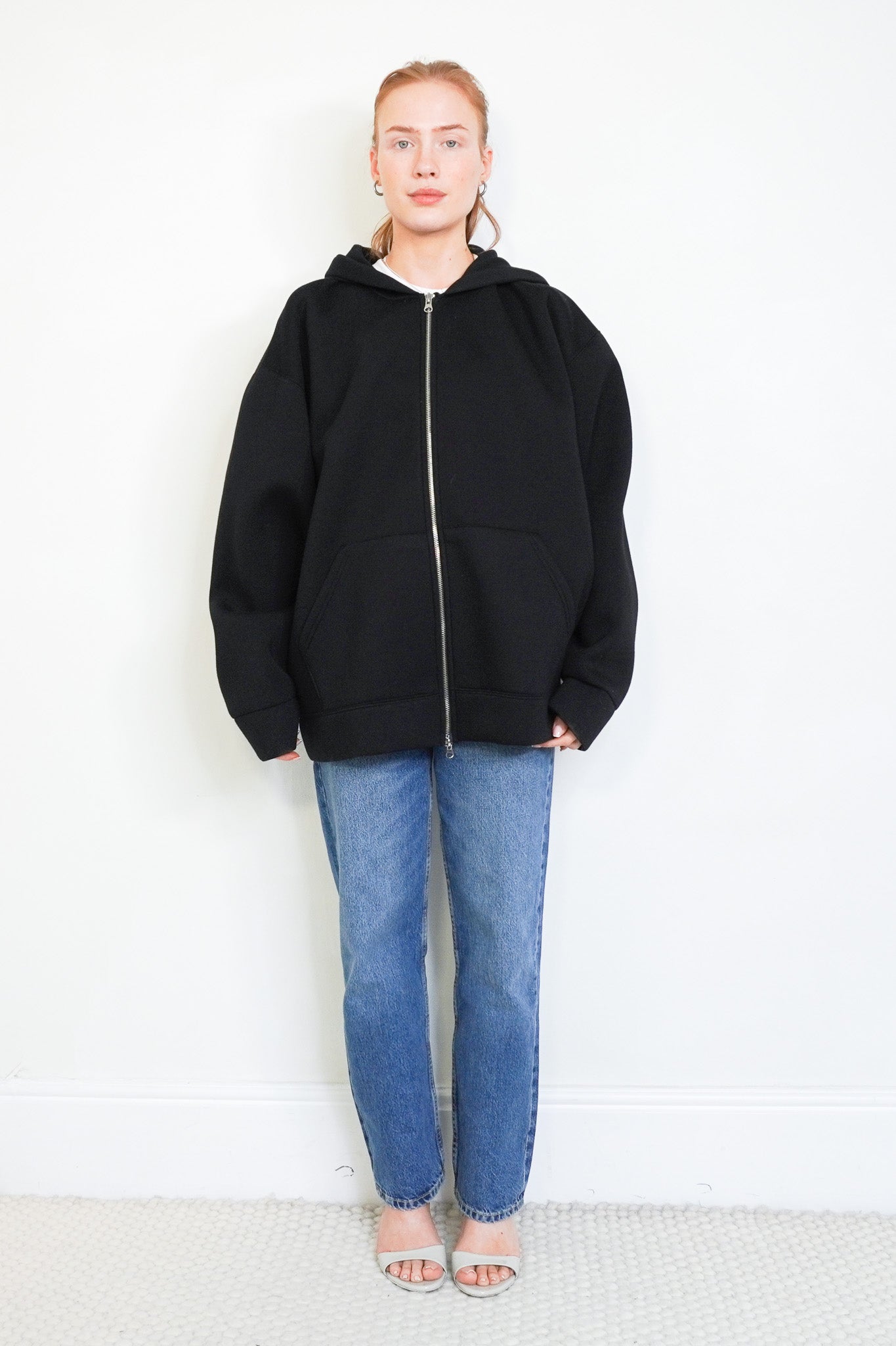 The Frankie Shop Black Scuba Zip Up Hoodie RRP £150 | Authentic Preloved - Reloved Again