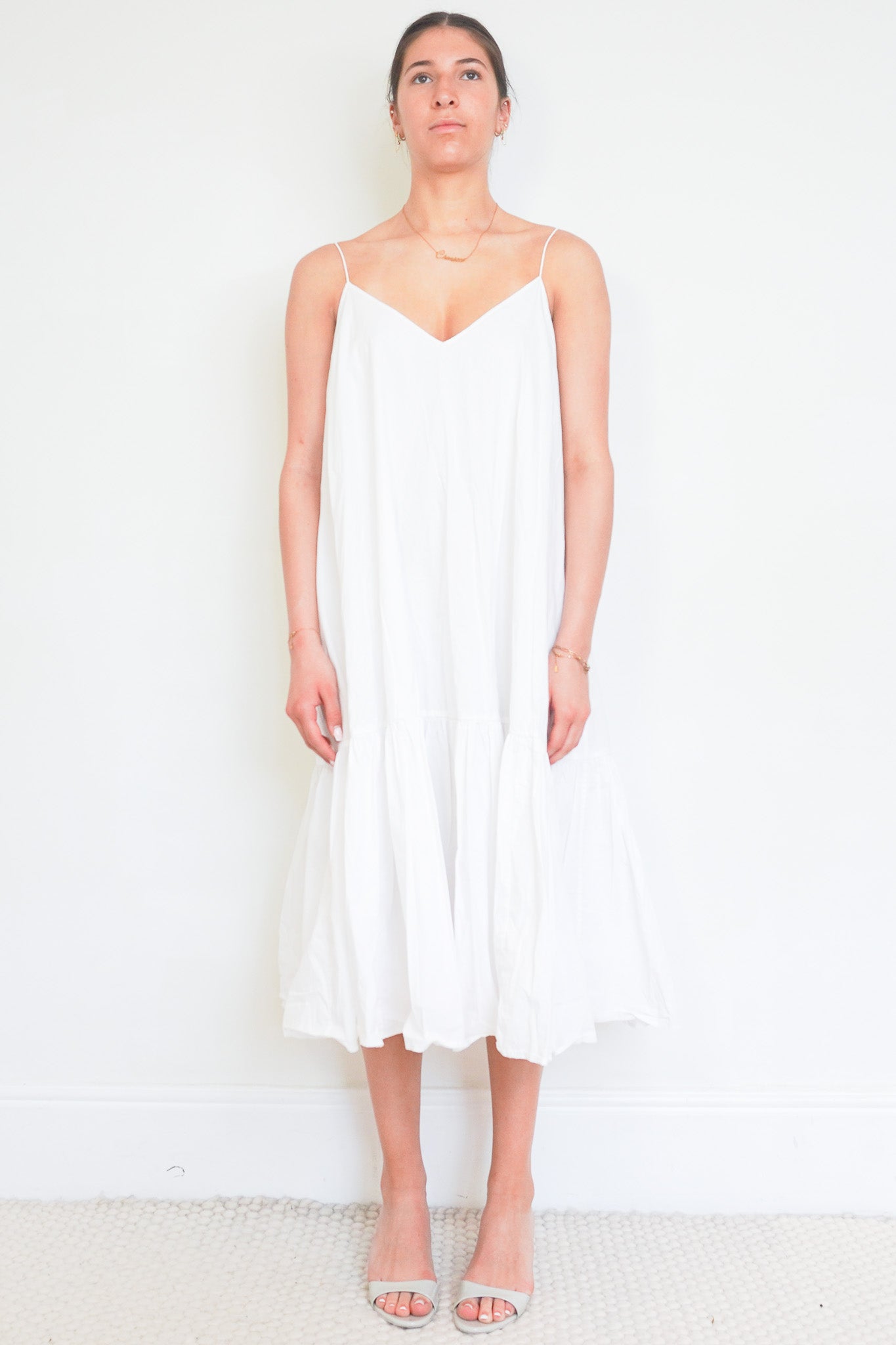 Front photo of the Anine Bing White Summer Dress  Chelsea London