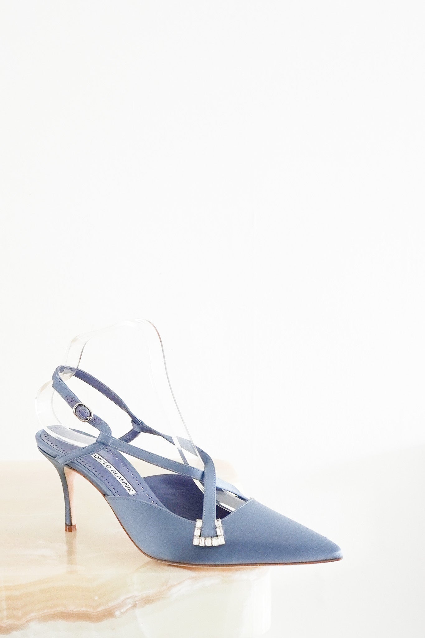 Manolo Blahnik Ramiz Slingback in Blue RRP £700 | Authentic Preloved - Reloved Again