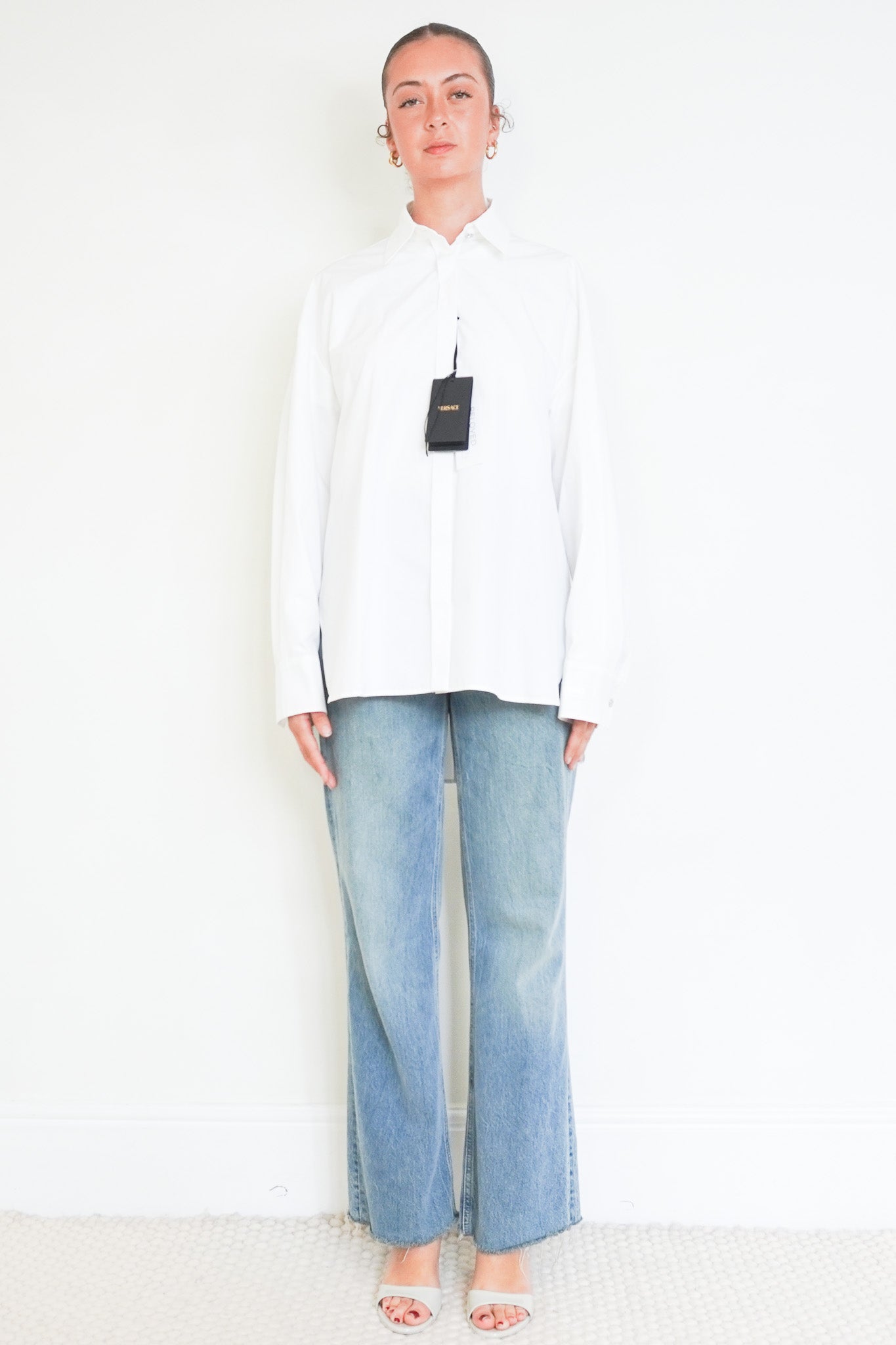 Front photo of the New Versace White Shirt Chelsea London