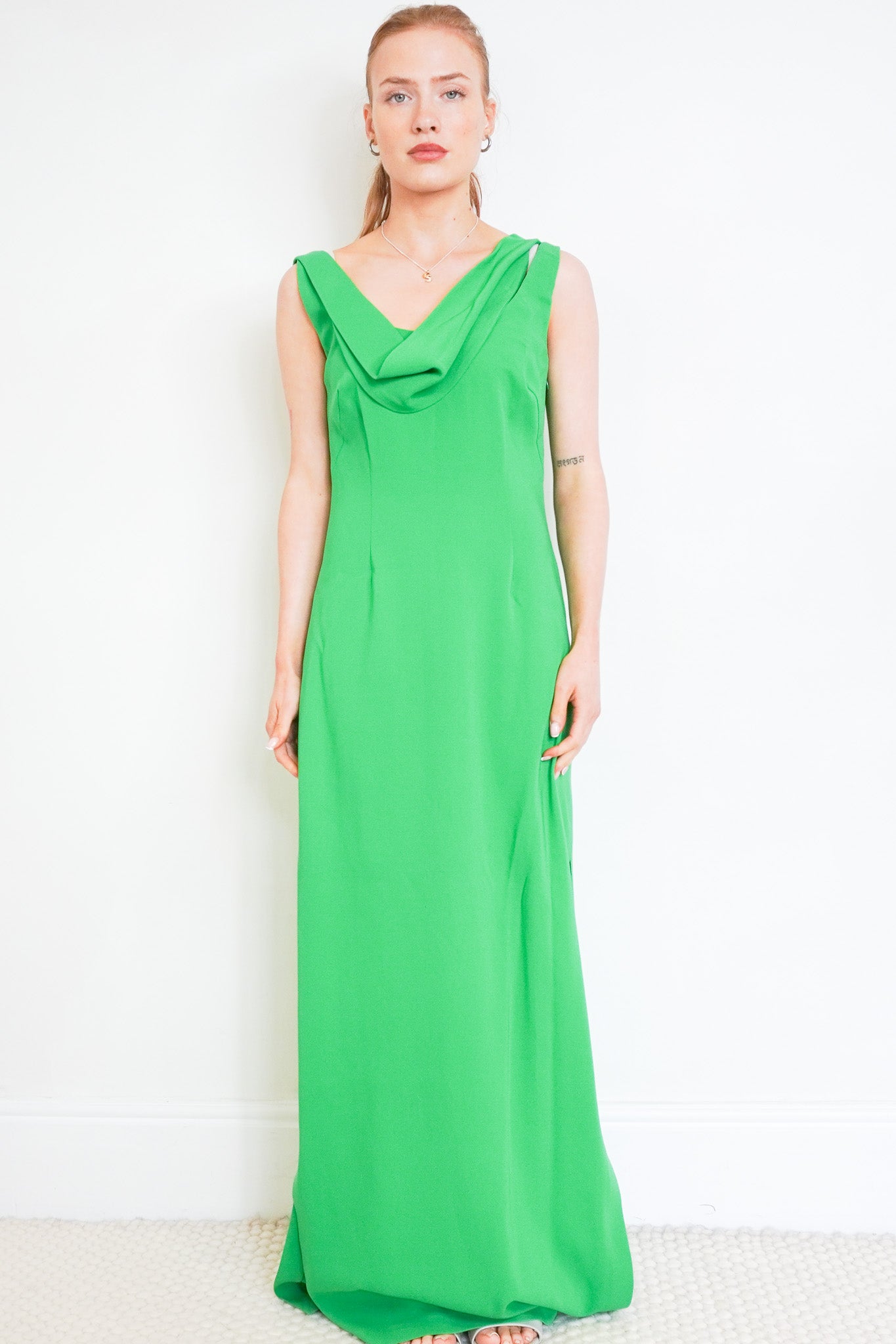 Oscar De La Renta Green Silk Gown RRP £900 | Authentic Preloved - Reloved Again