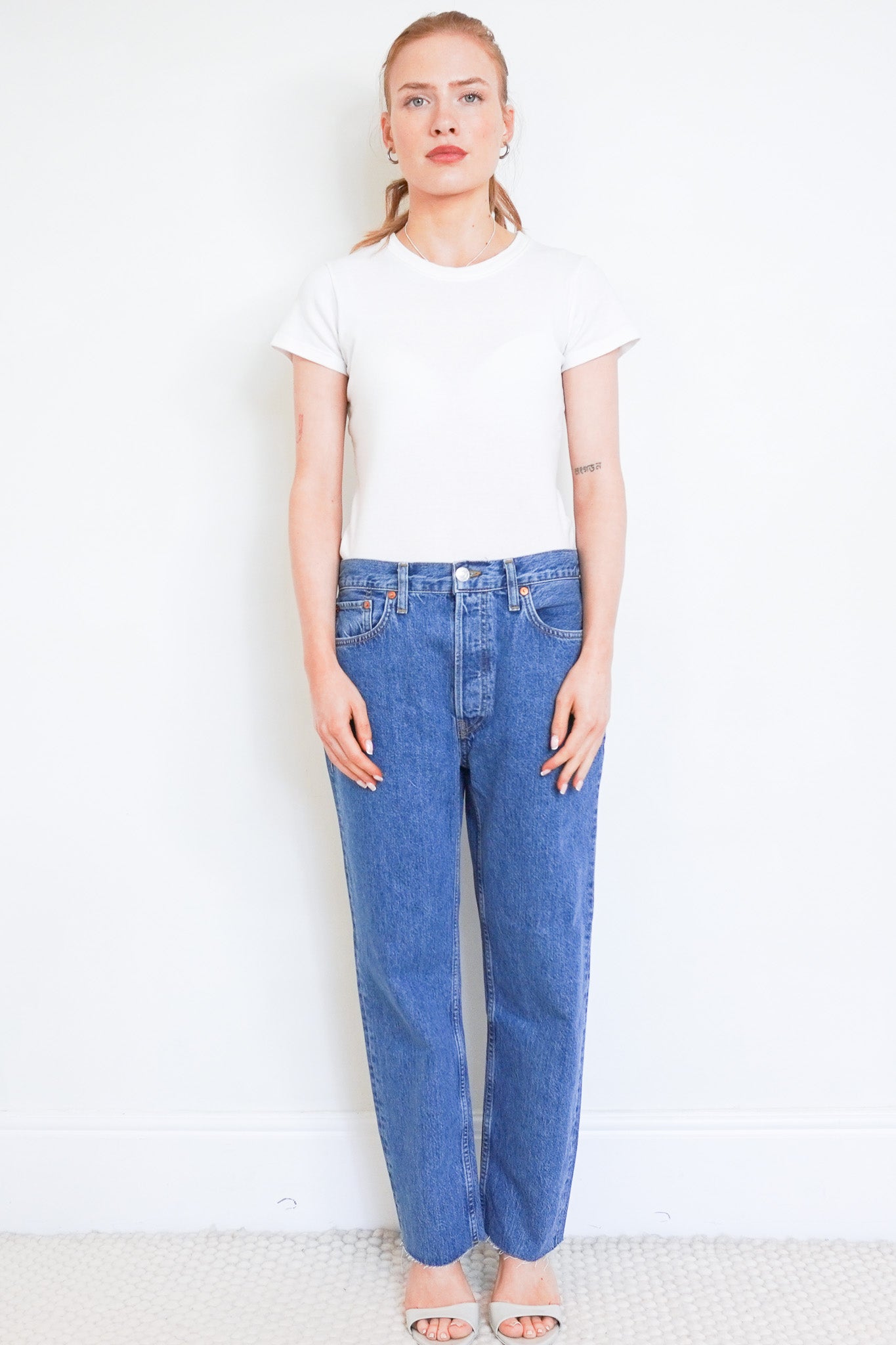 RE/DONE Blue Medium Stove Pipe Jeans RRP £265 | Authentic Preloved - Reloved Again