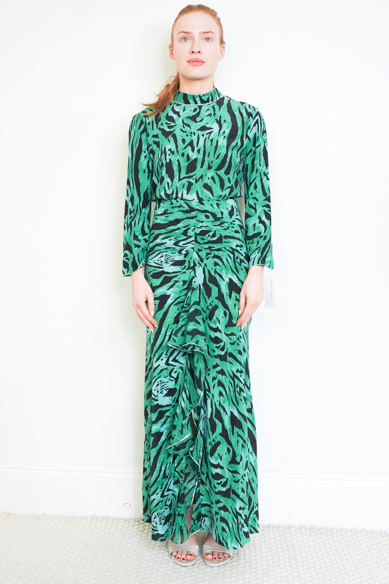 Rixo Green Print Dress RRP £350 | Authentic Preloved - Reloved Again