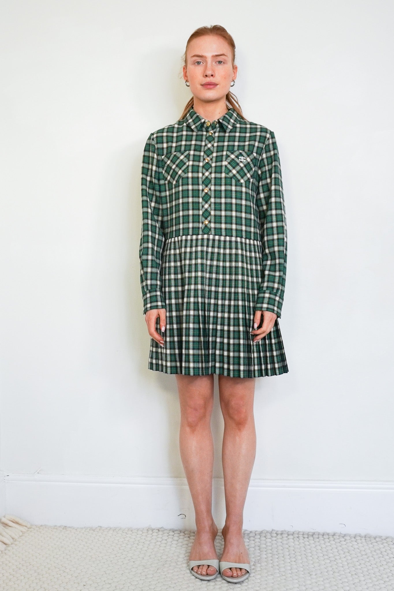 Celine Green Tartan Mini Dress RRP 2800 | Authentic Preloved
