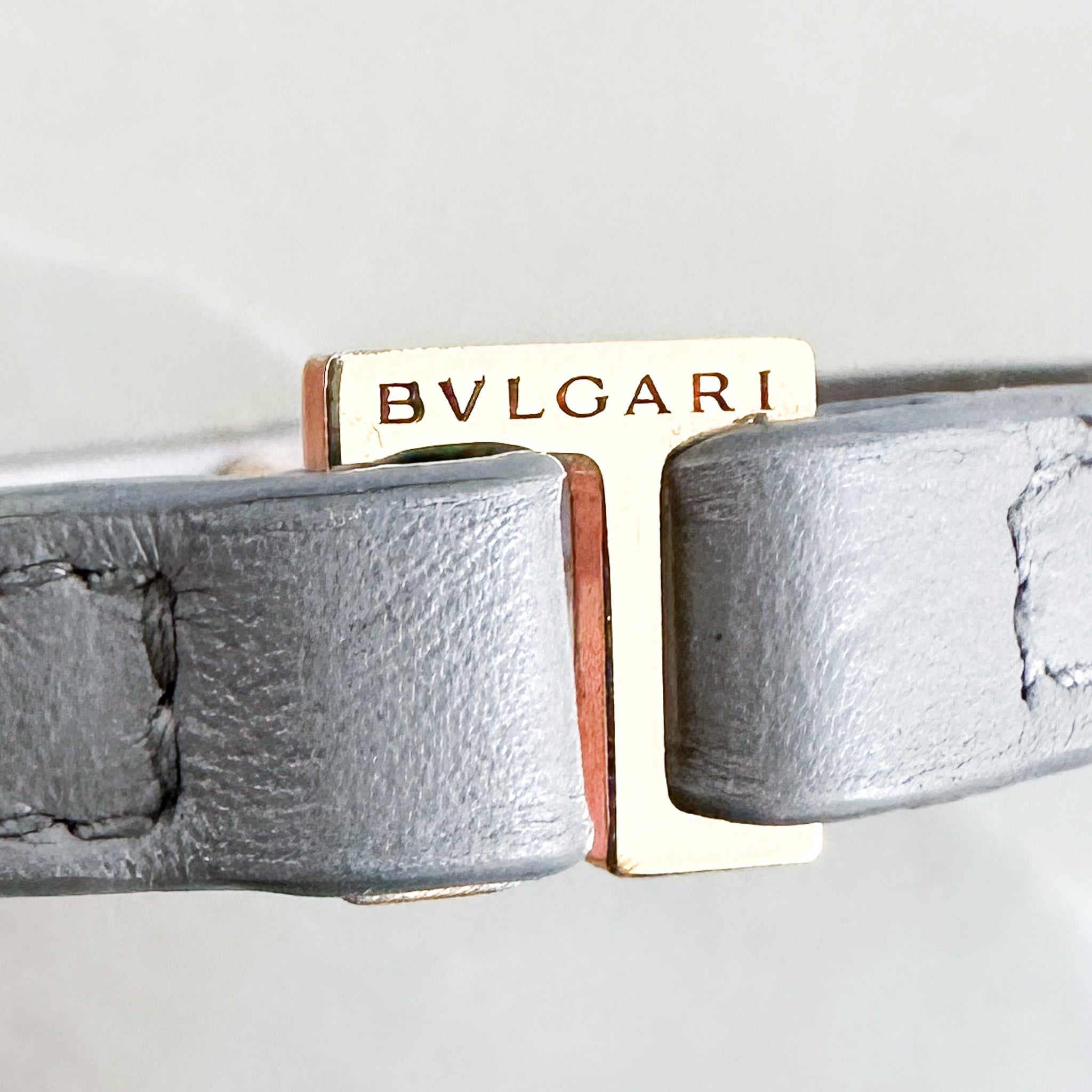 Bvlgari Grey Leather Bracelet RRP £450 | Authentic Preloved FINAL SALE