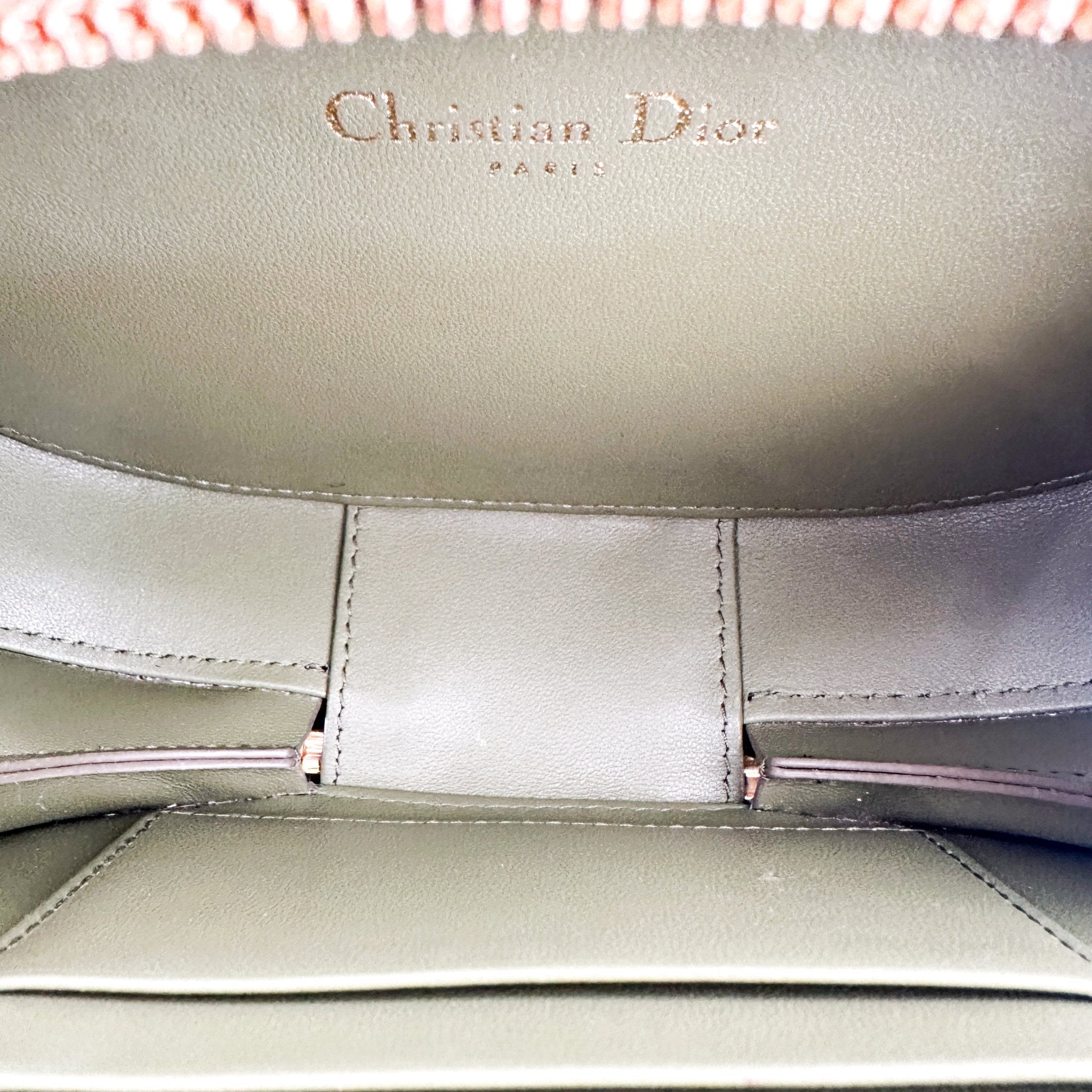 Dior Green Peyote Signature Pouch in Calfskin RRP £1950 | Authentic Preloved - Reloved Again