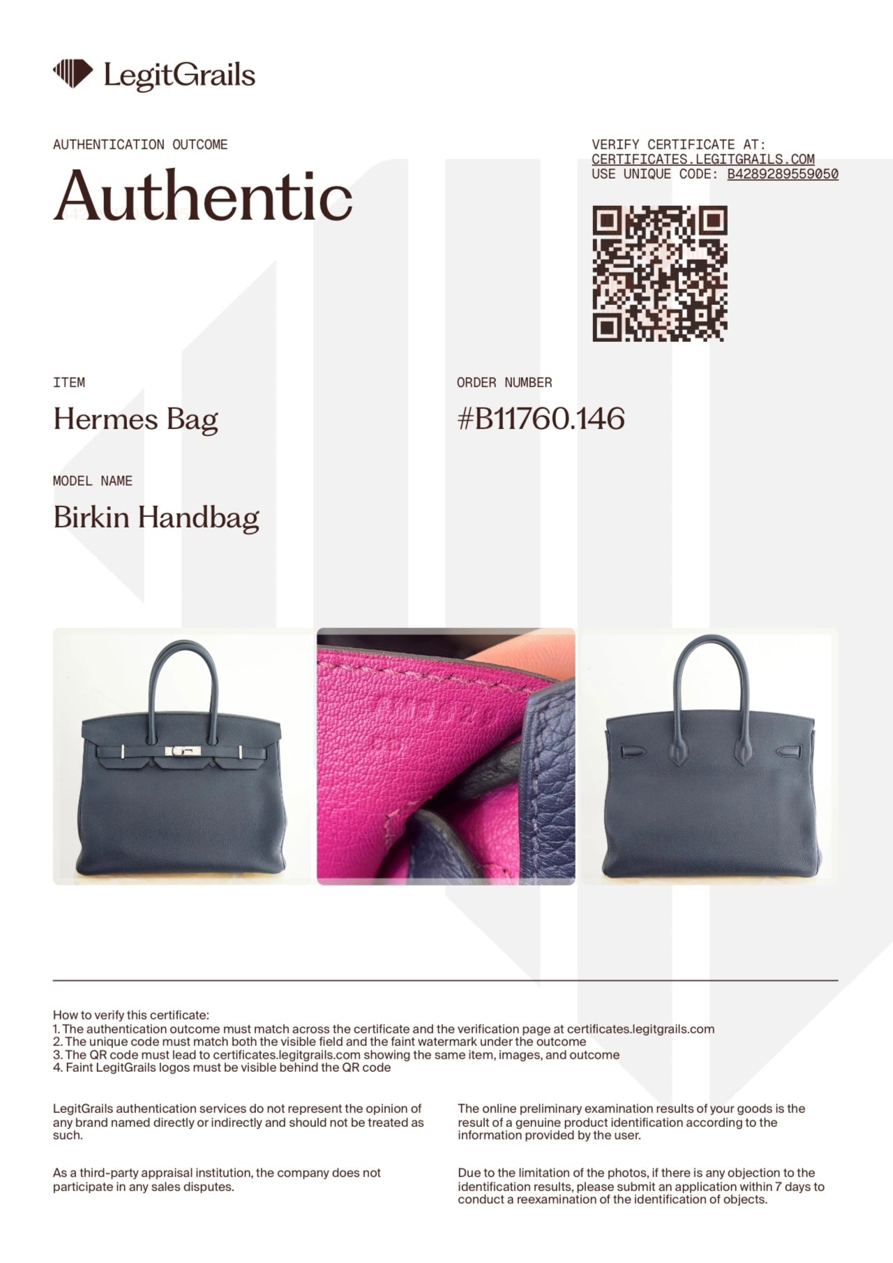 Hermès Bleu Birkin 35 Verso Togo Leather Rose Pourpre Interior Palladium Hardware | Authentic Preloved - Reloved Again