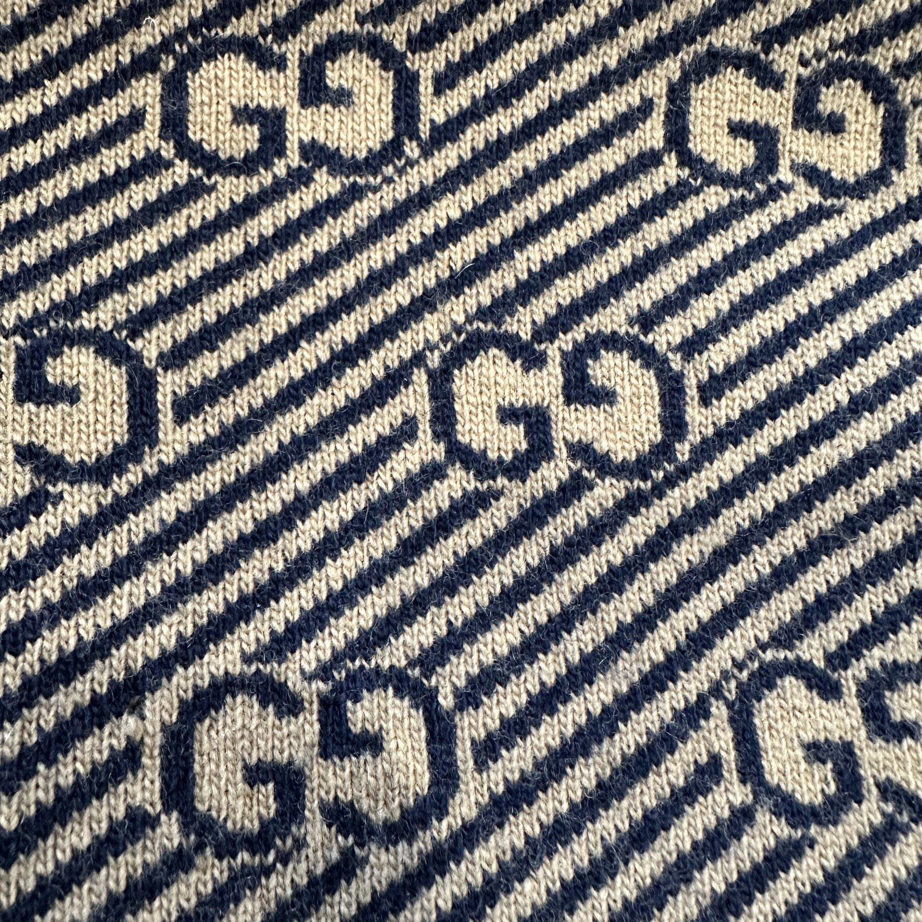 Gucci Brown & Navy Monogram Jumper RRP £1050 | Authentic Preloved
