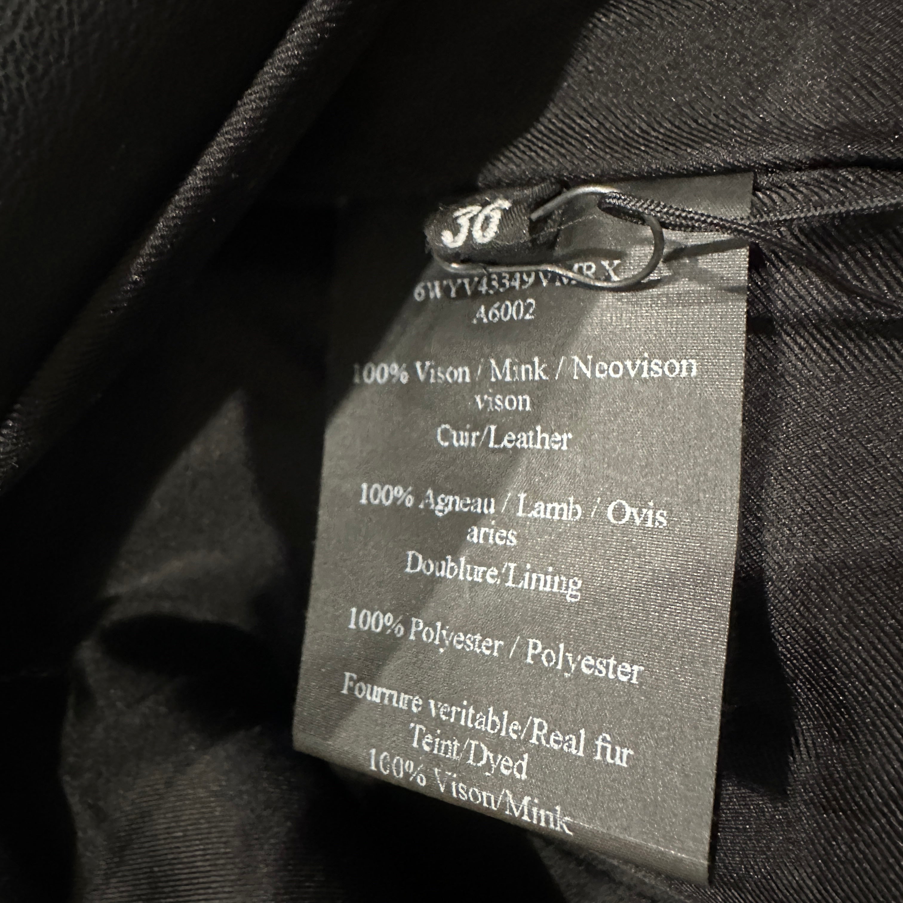 Yves Salomon Black Mink Fur Leather Jacket RRP £2000 | Authentic Preloved