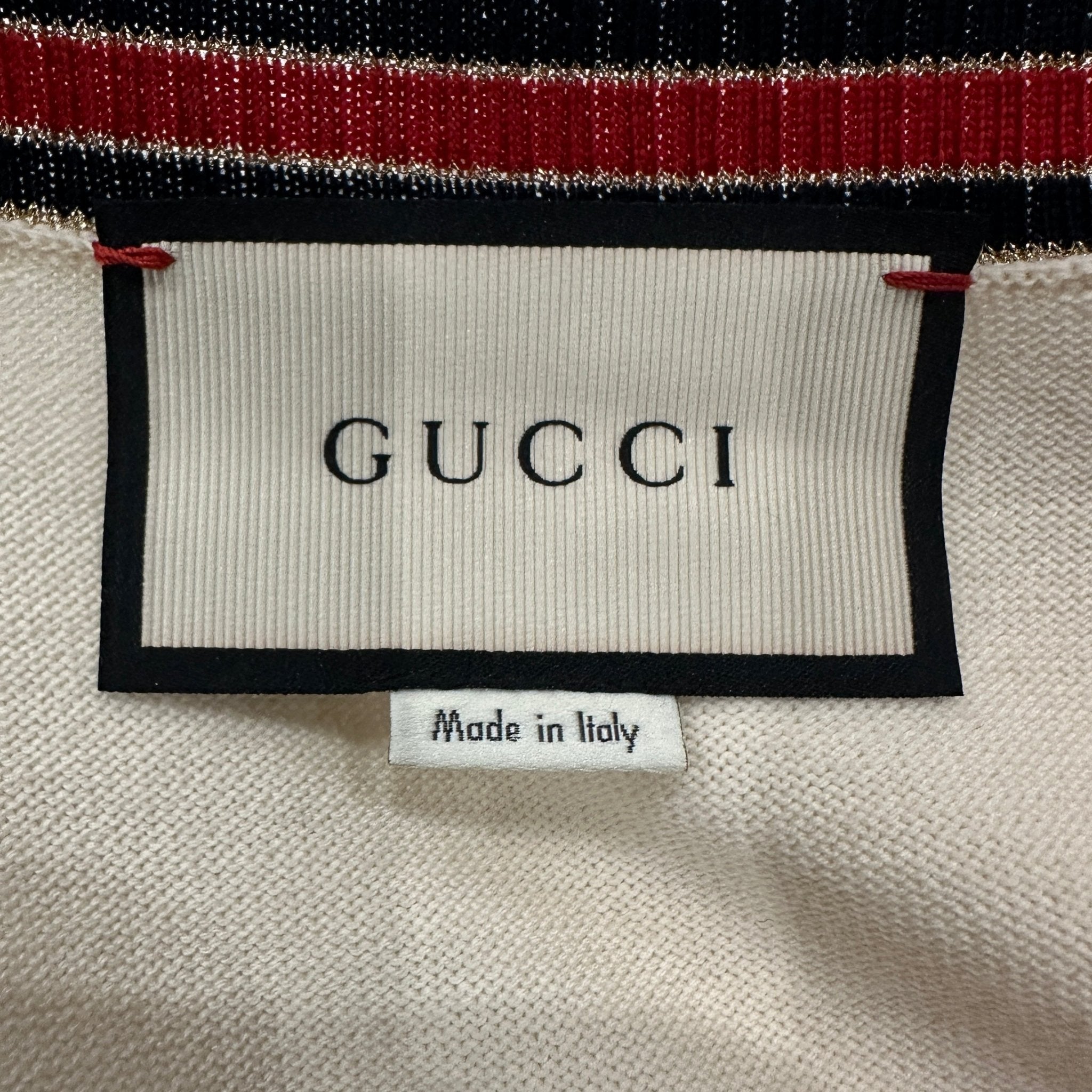 Gucci Cream Web - Trim V - Neck Cardigan RRP £1400 | Authentic Preloved - Reloved Again