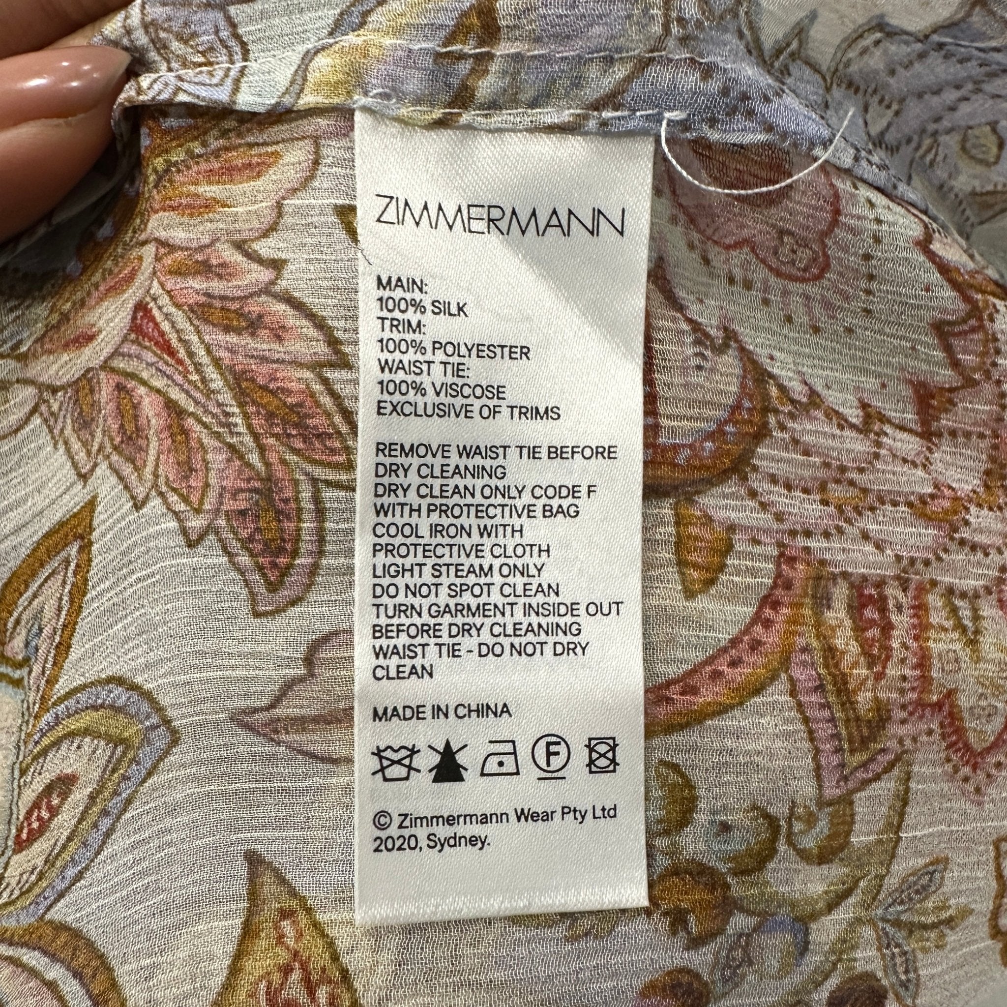 Zimmermann Soft Colourway Paisley Silk Maxi Dress RRP £850 | Authentic & Preloved - Reloved Again