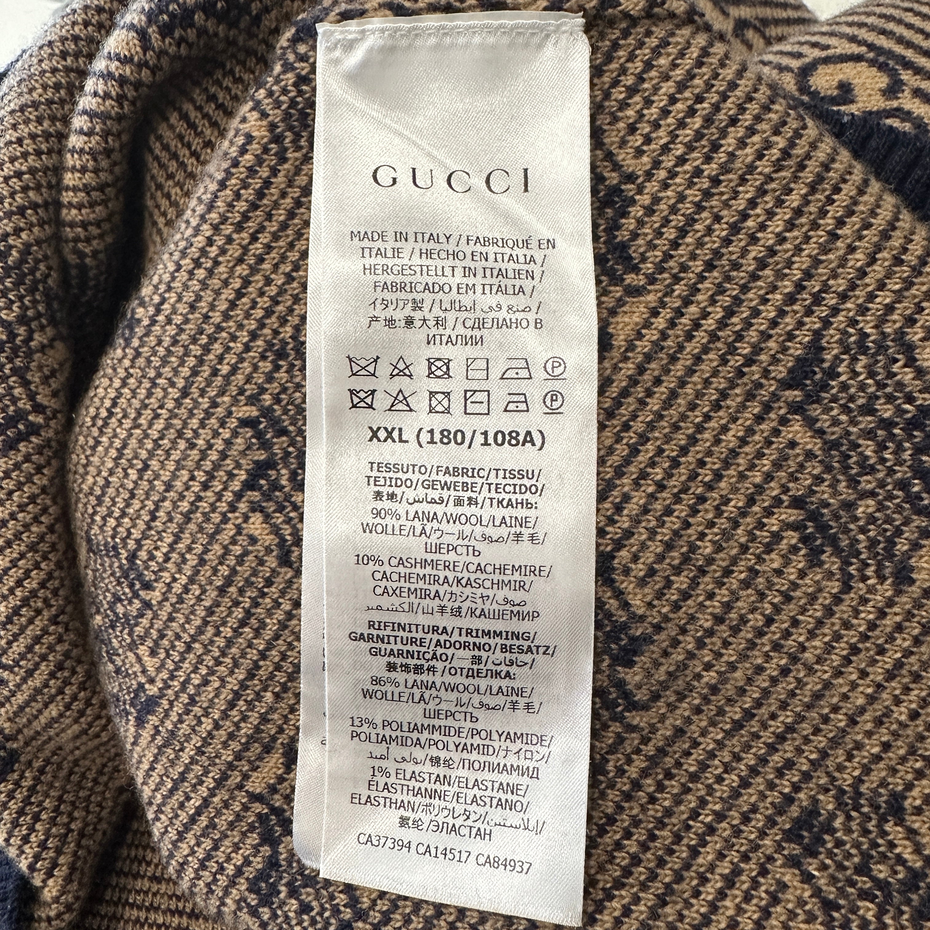 Gucci Brown & Navy Monogram Jumper RRP £1050 | Authentic Preloved