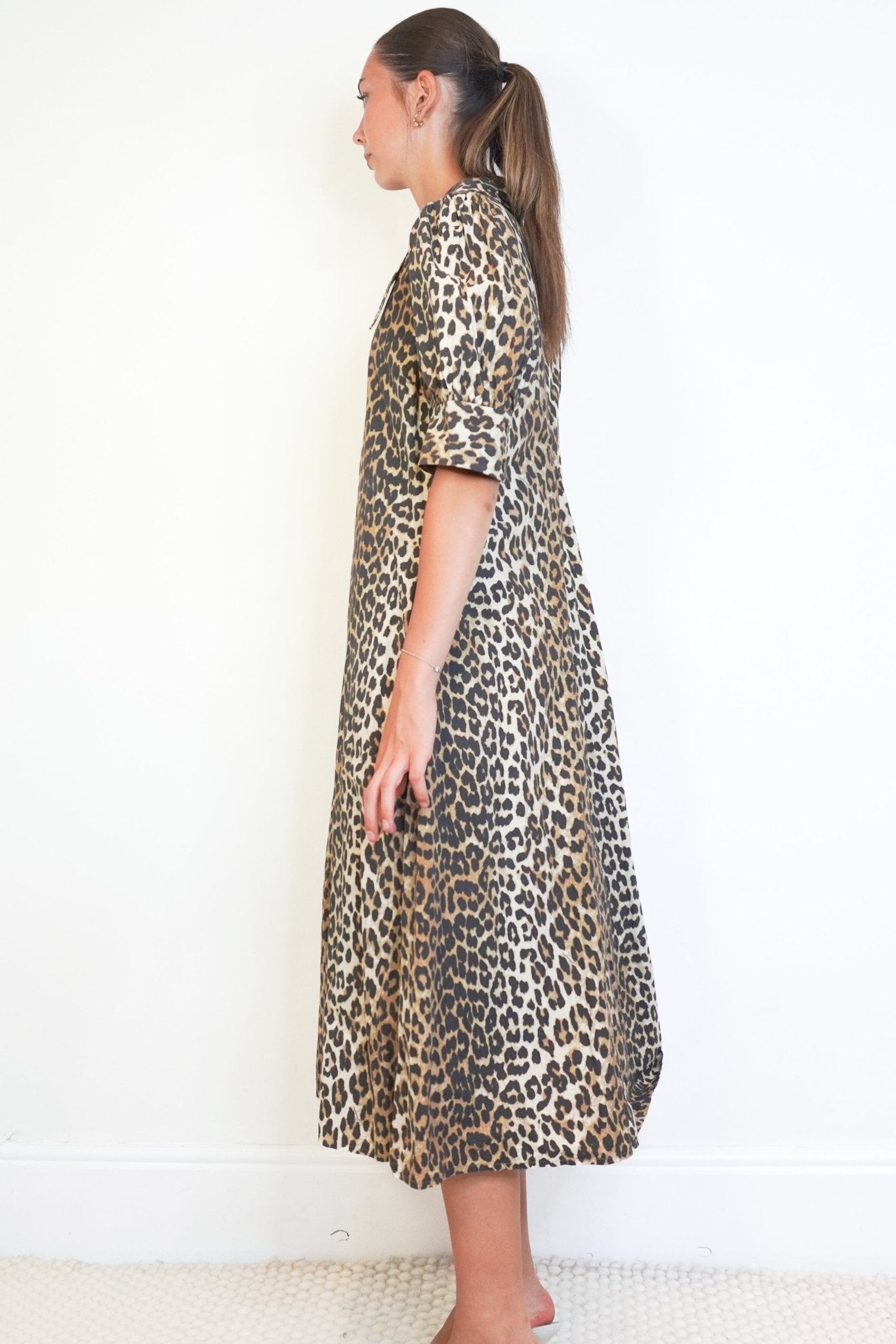 GANNI Leopard Print Cotton Shirt Dress (RRP £285) | Authentic & Preloved - Reloved Again