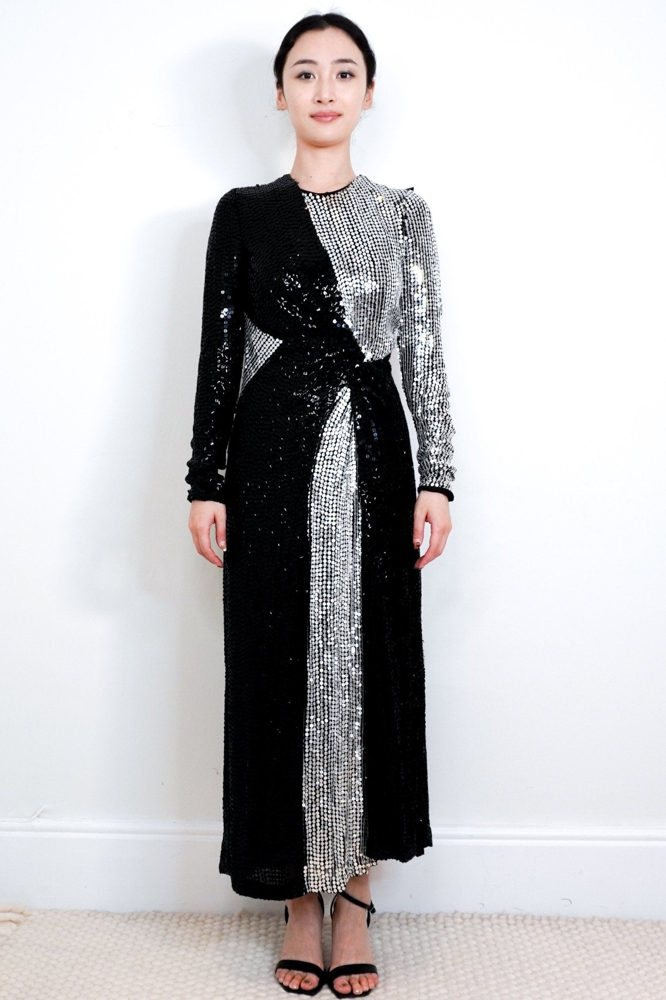 Galvan London Black & Silver Sequin Dress RRP £1.5K | Authentic Preloved - Reloved Again