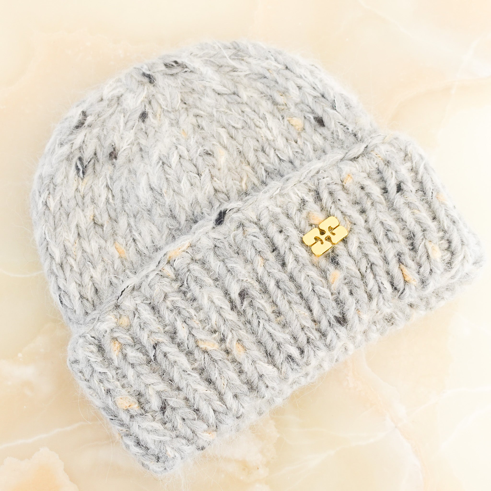 Ganni Grey knitted hat RRP £110-no returns | Authentic Preloved