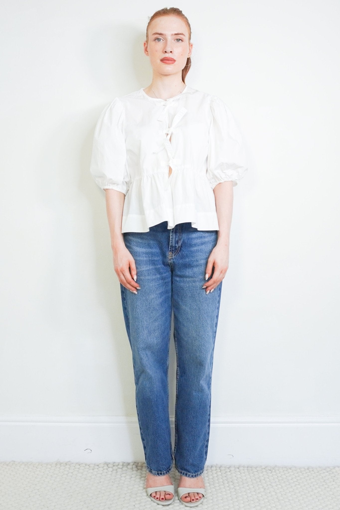 Ganni White Cotton Tie Top RRP £150 | Authentic Preloved - Reloved Again