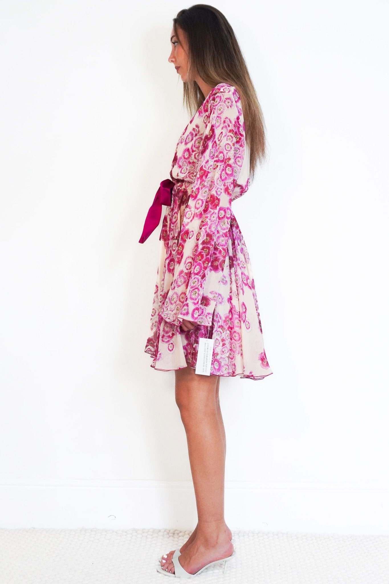 Giambattista Valli Pink Floral Silk Chiffon Mini Dress (RRP £2000) | Authentic Preloved - Reloved Again