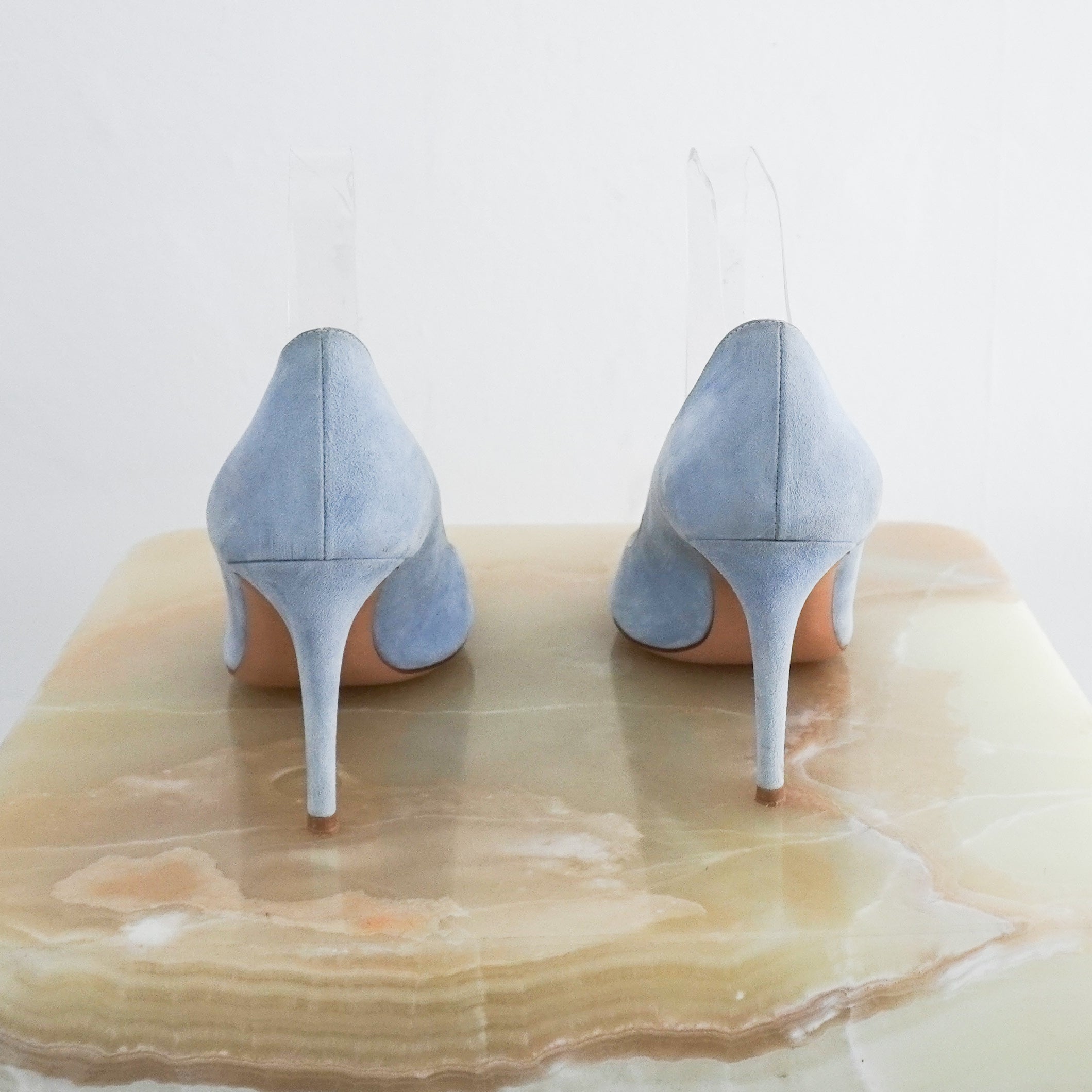Gianvito Rossi Light Blue Gianvito 85 Suede Pumps RRP £580 | Authentic Preloved - Reloved Again