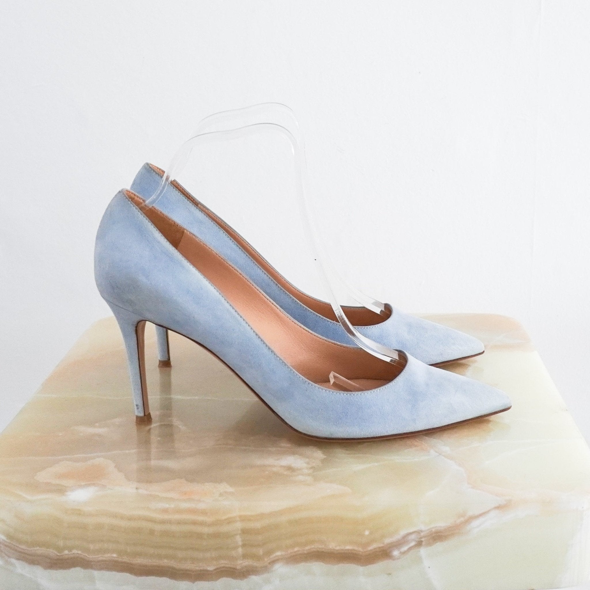 Gianvito Rossi Light Blue Gianvito 85 Suede Pumps RRP £580 | Authentic Preloved - Reloved Again