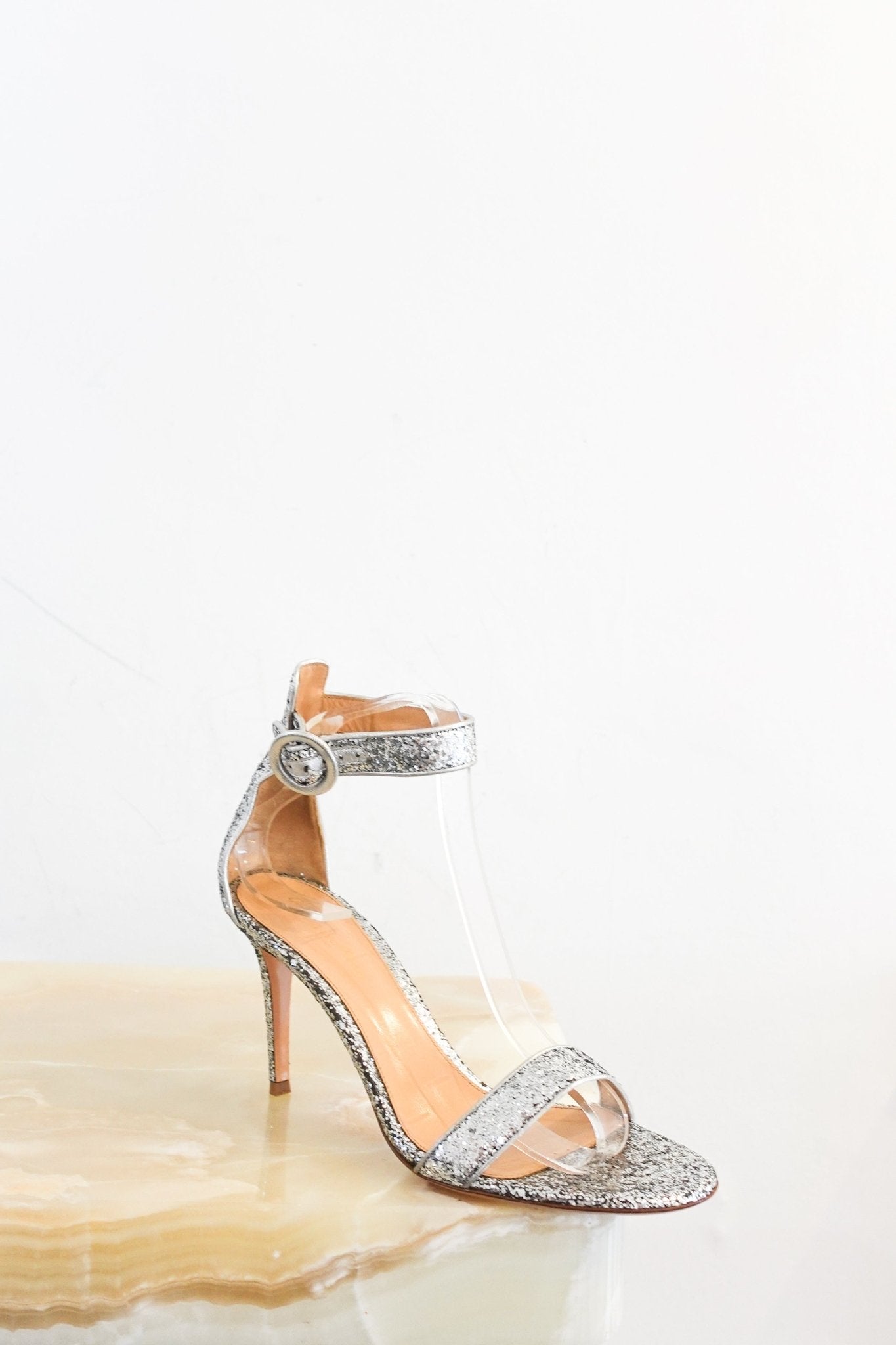 Gianvito Rossi Silver Portofino Sequin Pumps RRP £730 | Authentic Preloved - Reloved Again