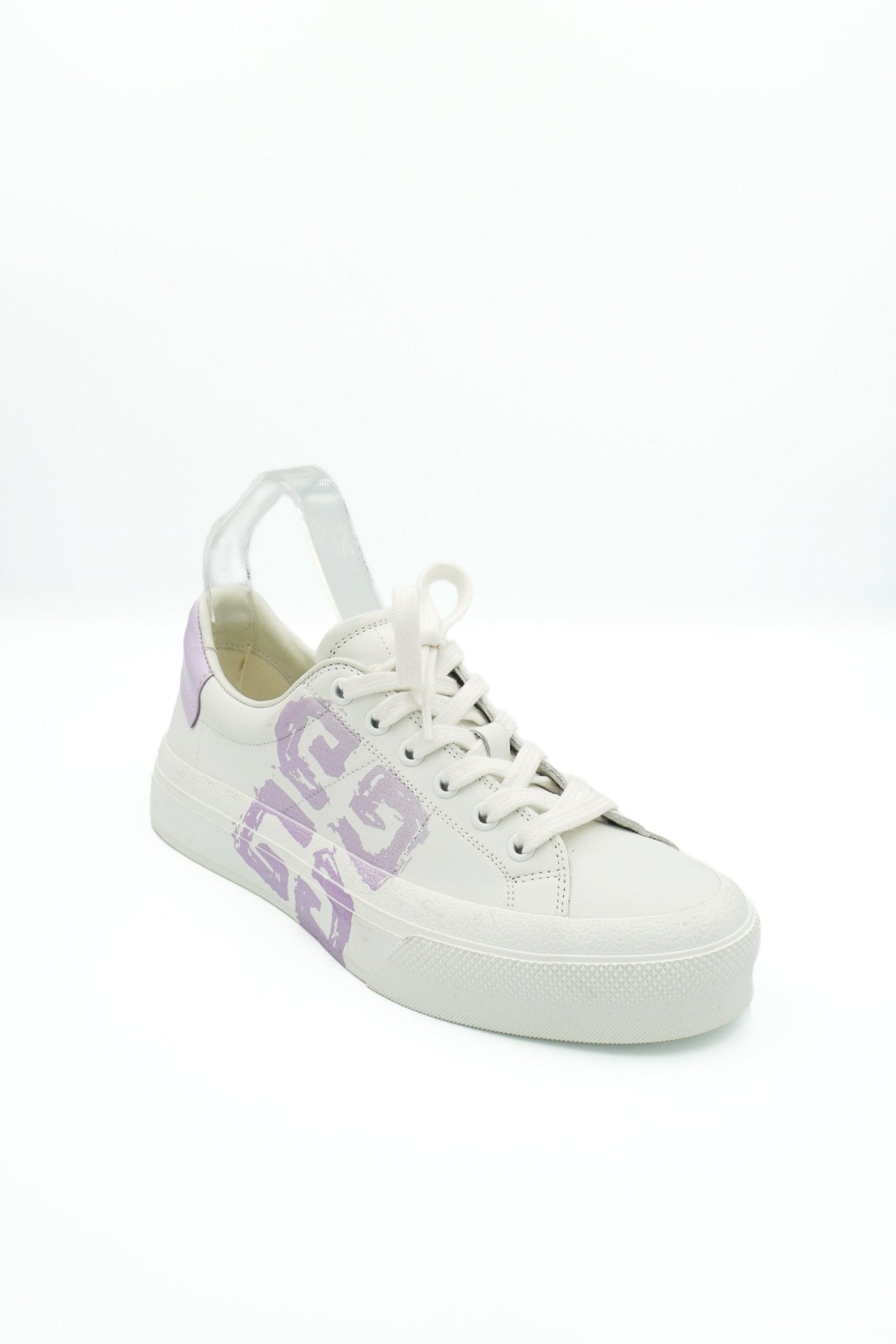 Givenchy City Sport Josh Smith Leather Sneakers in White and Lilac (RRP £500) | Authentic Preloved - Reloved Again