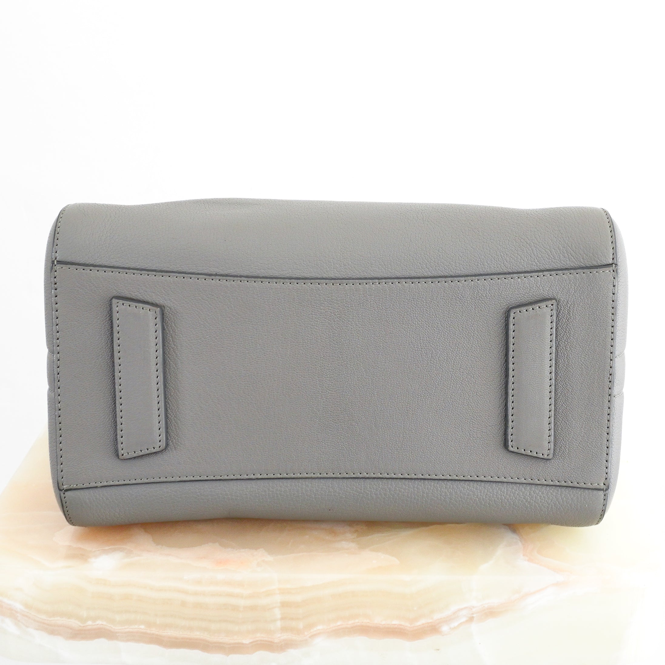 Givenchy Medium Antigona Bag Pearl Grey Sugar Goatskin bottom photo chelsea london
