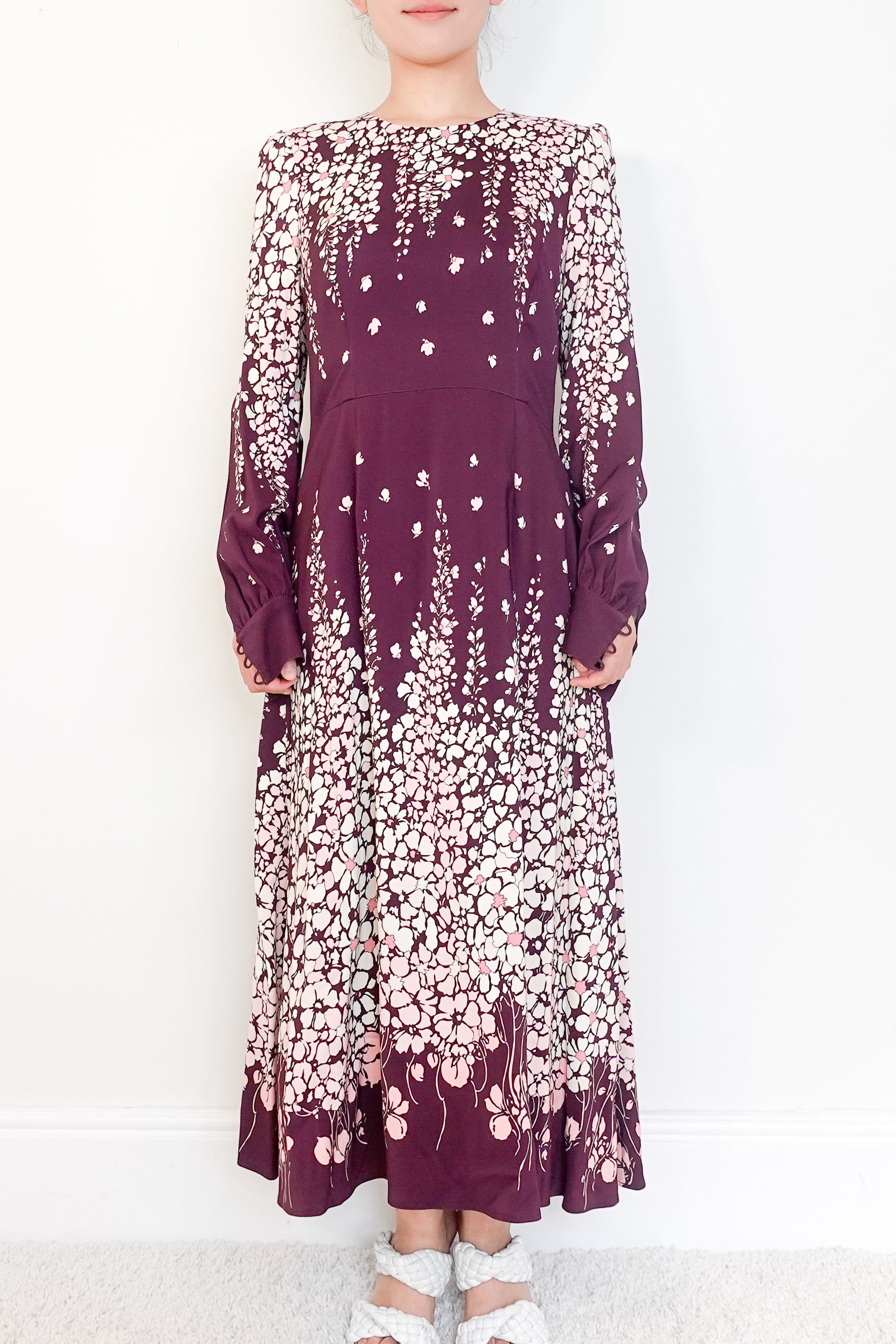 Goat Purple Idaho Print Midi Dress RRP £840 | Authentic Preloved