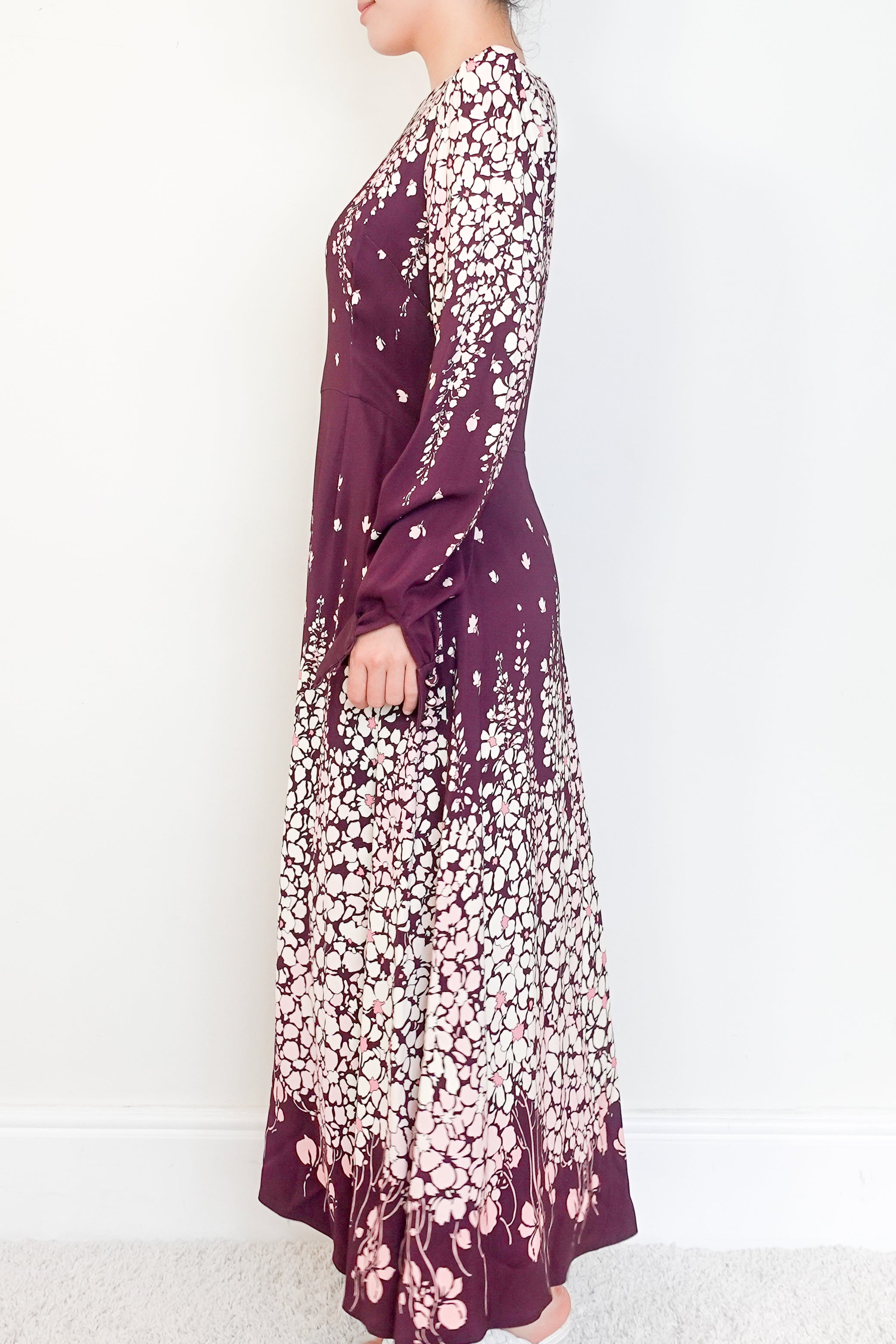 Goat Purple Idaho Print Midi Dress RRP £840 | Authentic Preloved