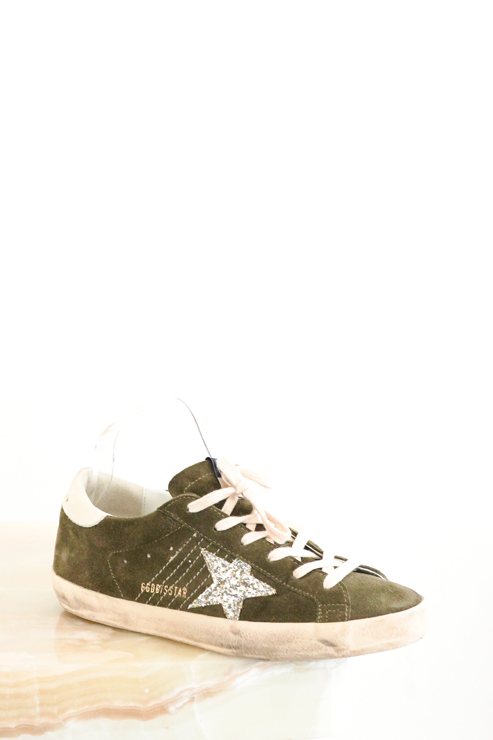 Golden-Goose-Star-Khaki-Suede-Shoes-front-picture-Chelsea-London