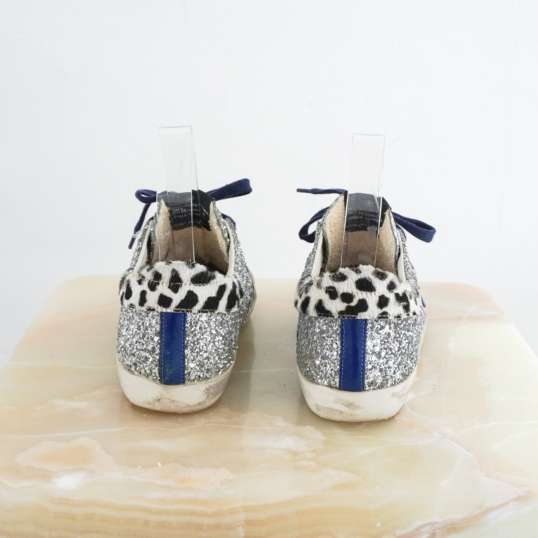 Golden Goose Super Star Silver Sequin Trainers RRP £513 | Authentic Preloved - Reloved Again