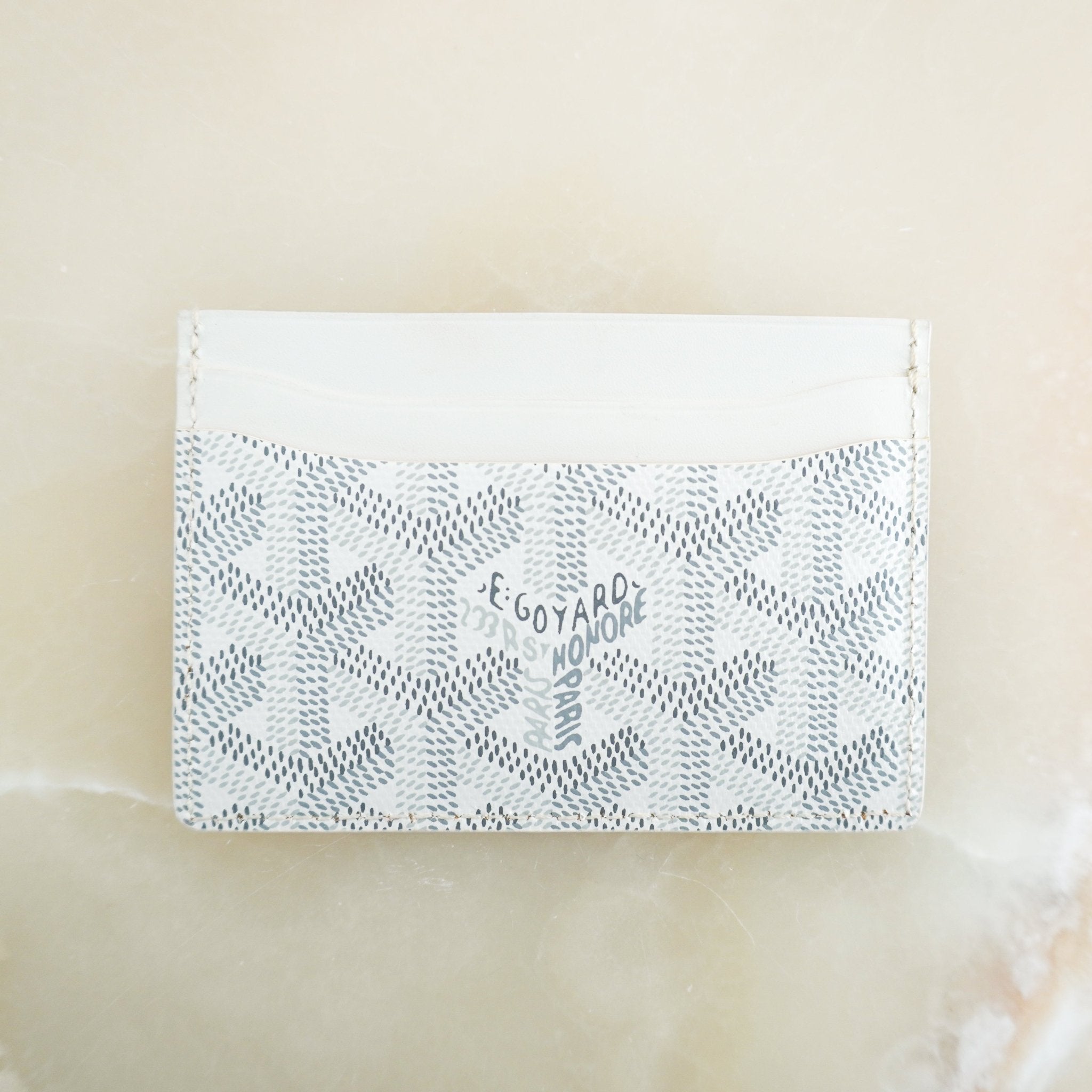 Goyard Saint-Sulpice Card Wallet in White Goyardine Canvas (RRP £490) | Authentic Preloved - Reloved Again