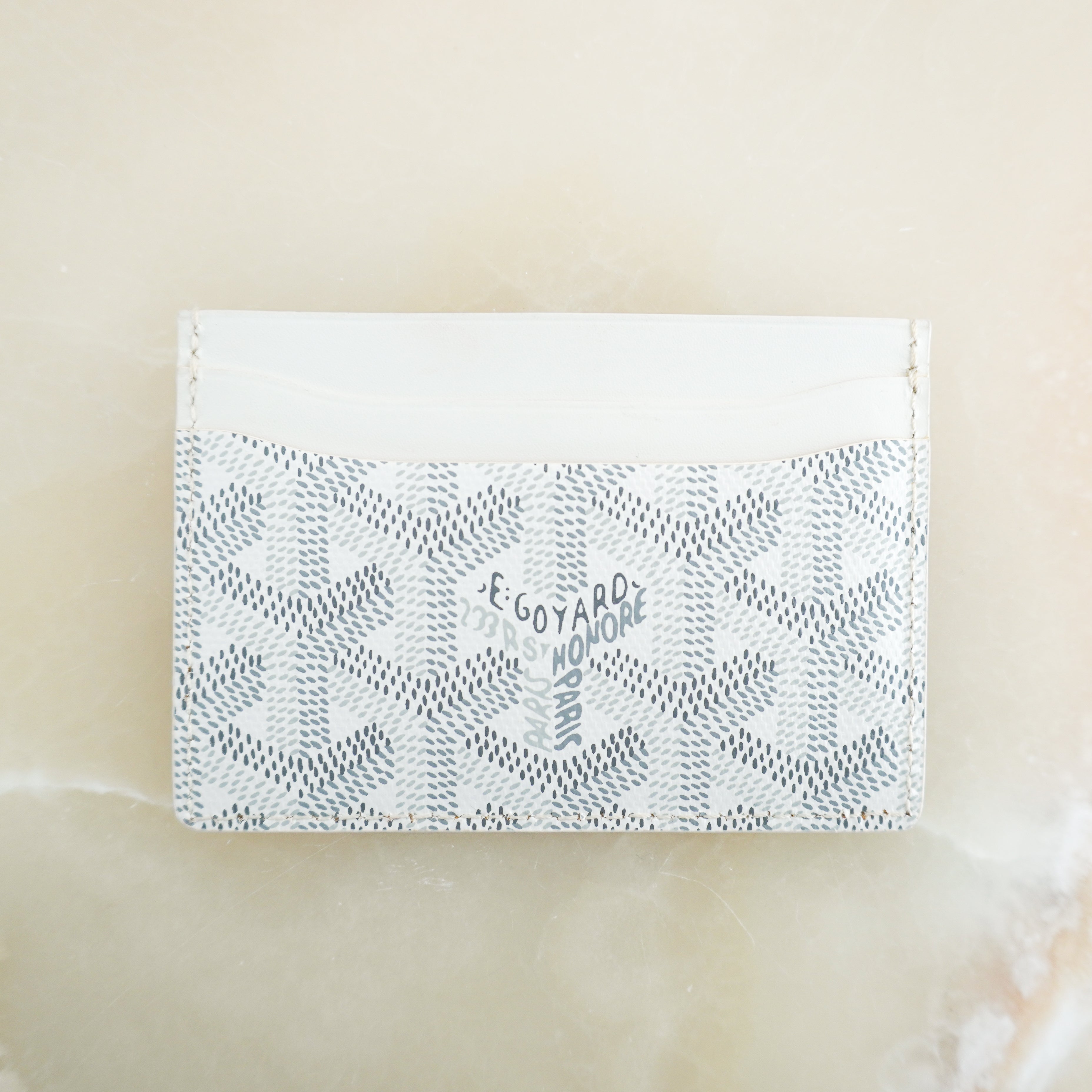Goyard Saint-Sulpice Card Wallet in White Goyardine Canvas back photo chelsea london