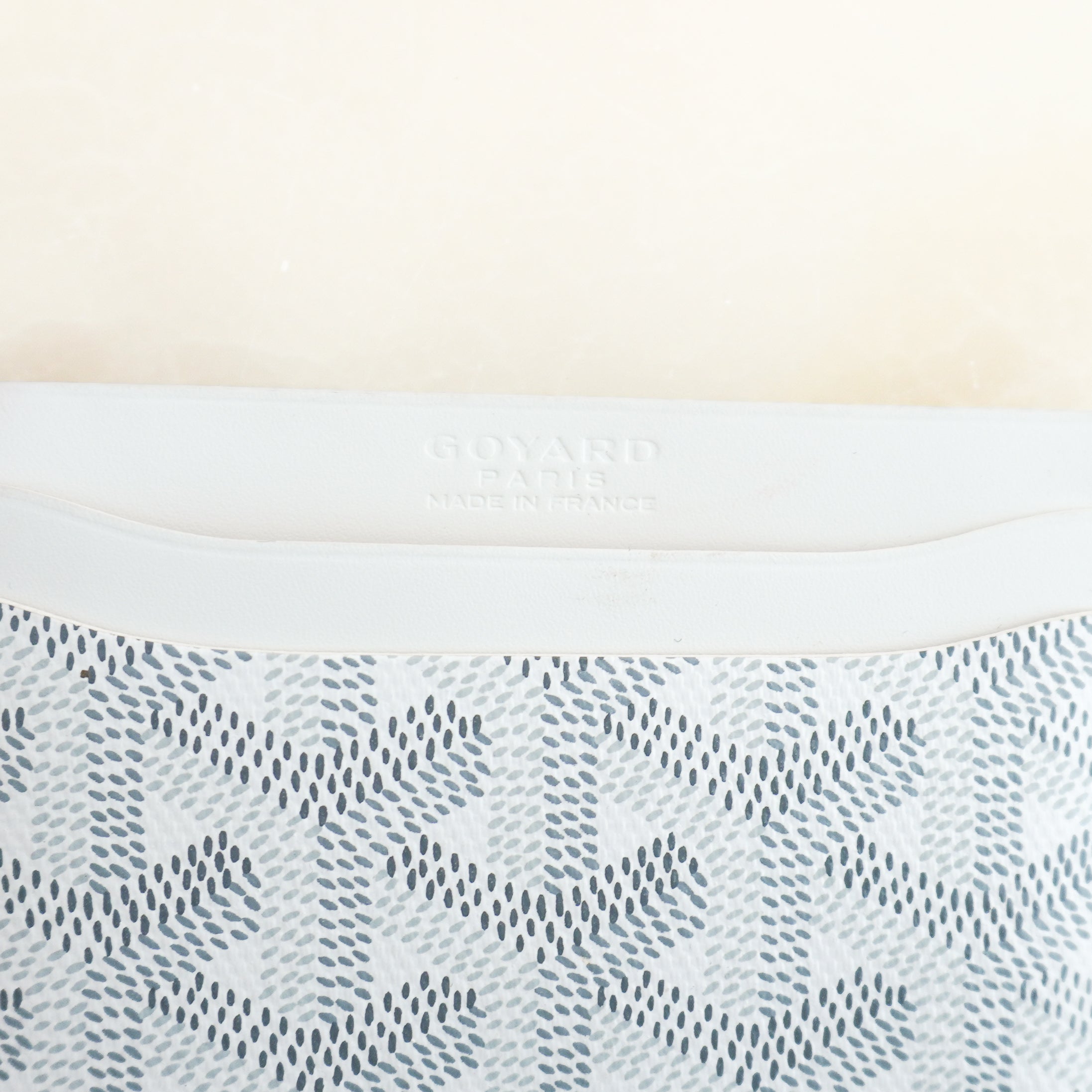 Goyard Saint-Sulpice Card Wallet in White Goyardine Canvas front photo chelsea london logo