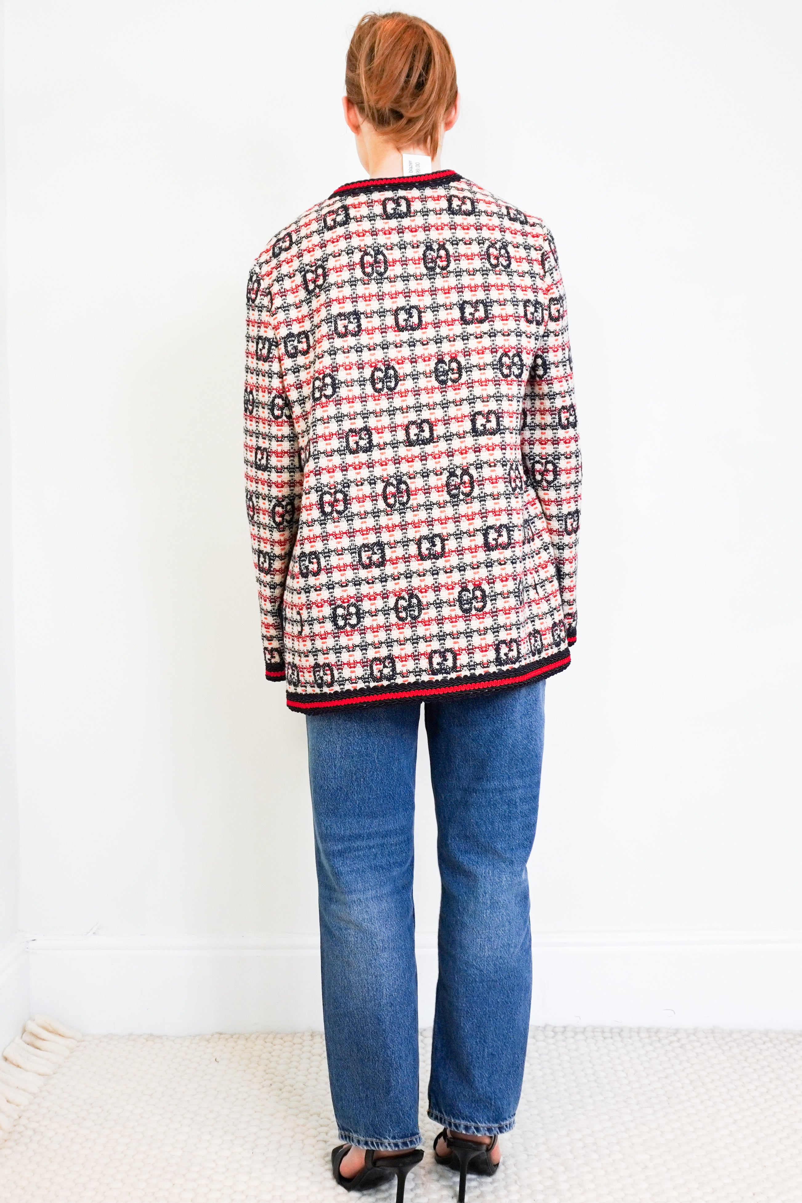 Gucci-Beige-GG-Monogram-Boucle-Blazer-back-picture-Chelsea-London