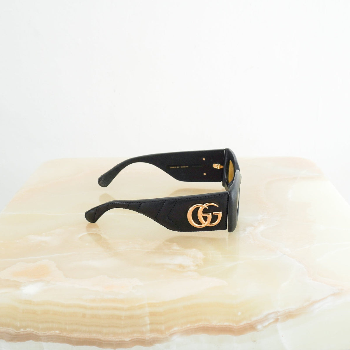 Gucci Sunglasses (Black Leather) Gucci Black Leather GG Sunglasses (RRP £350) | Authentic  main image 3
