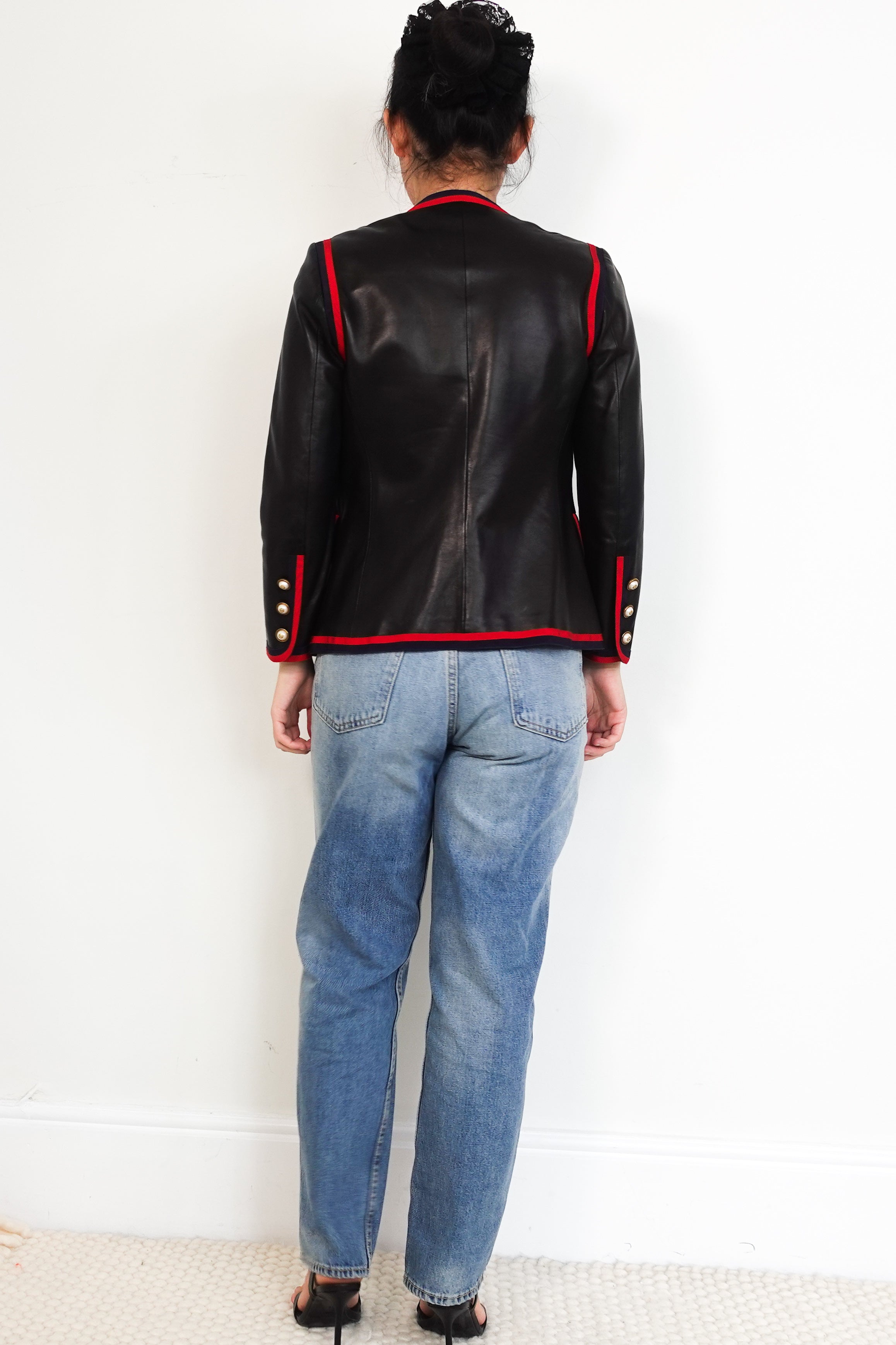 Gucci-Black-Ribbon-Trim-Nappa-Leather-Jacket-back-picture-Chelsea-London