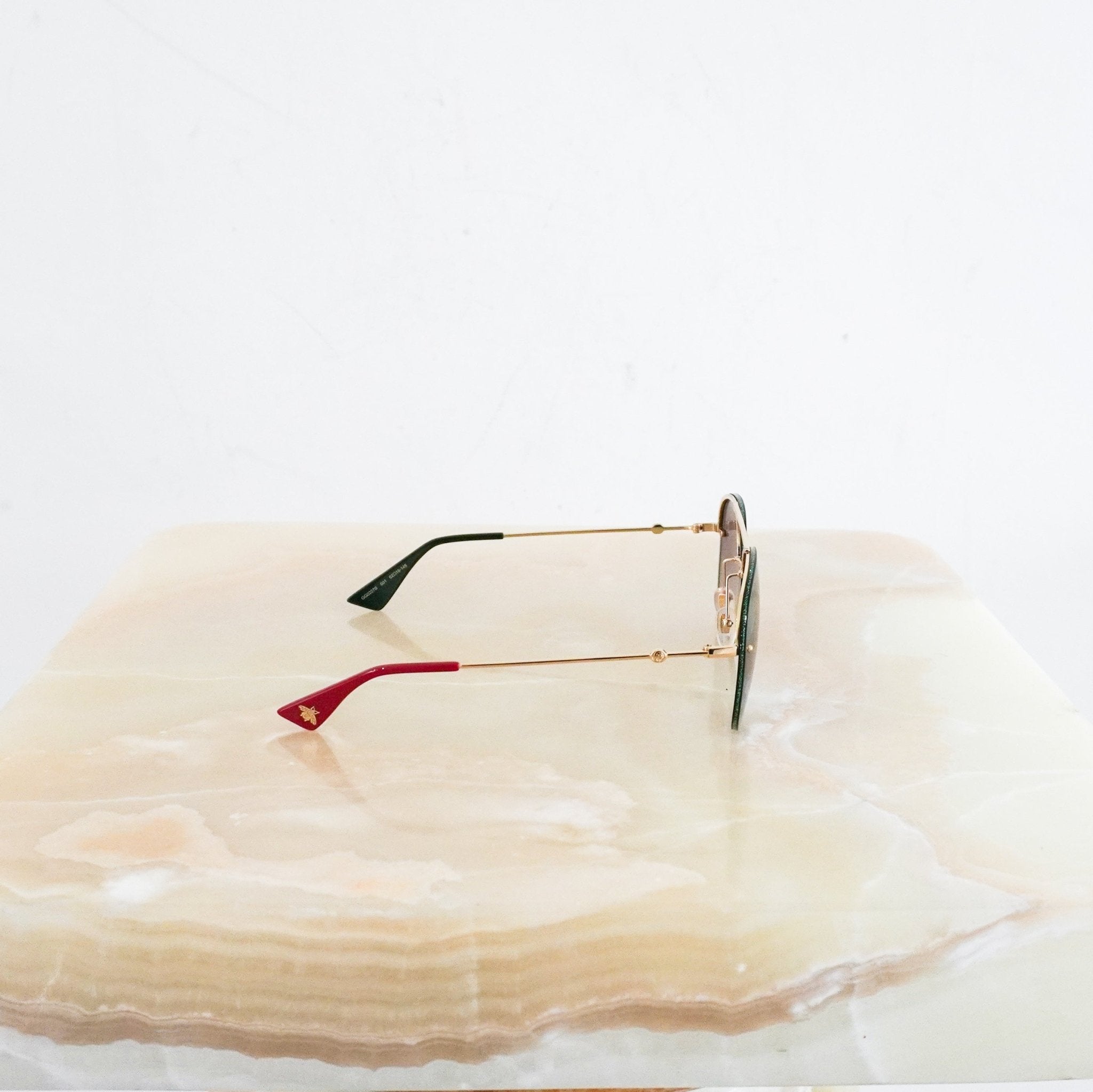 Gucci Green Glitter Aviator Sunglasses RRP £385 | Authentic Preloved FINAL SALE - Reloved Again