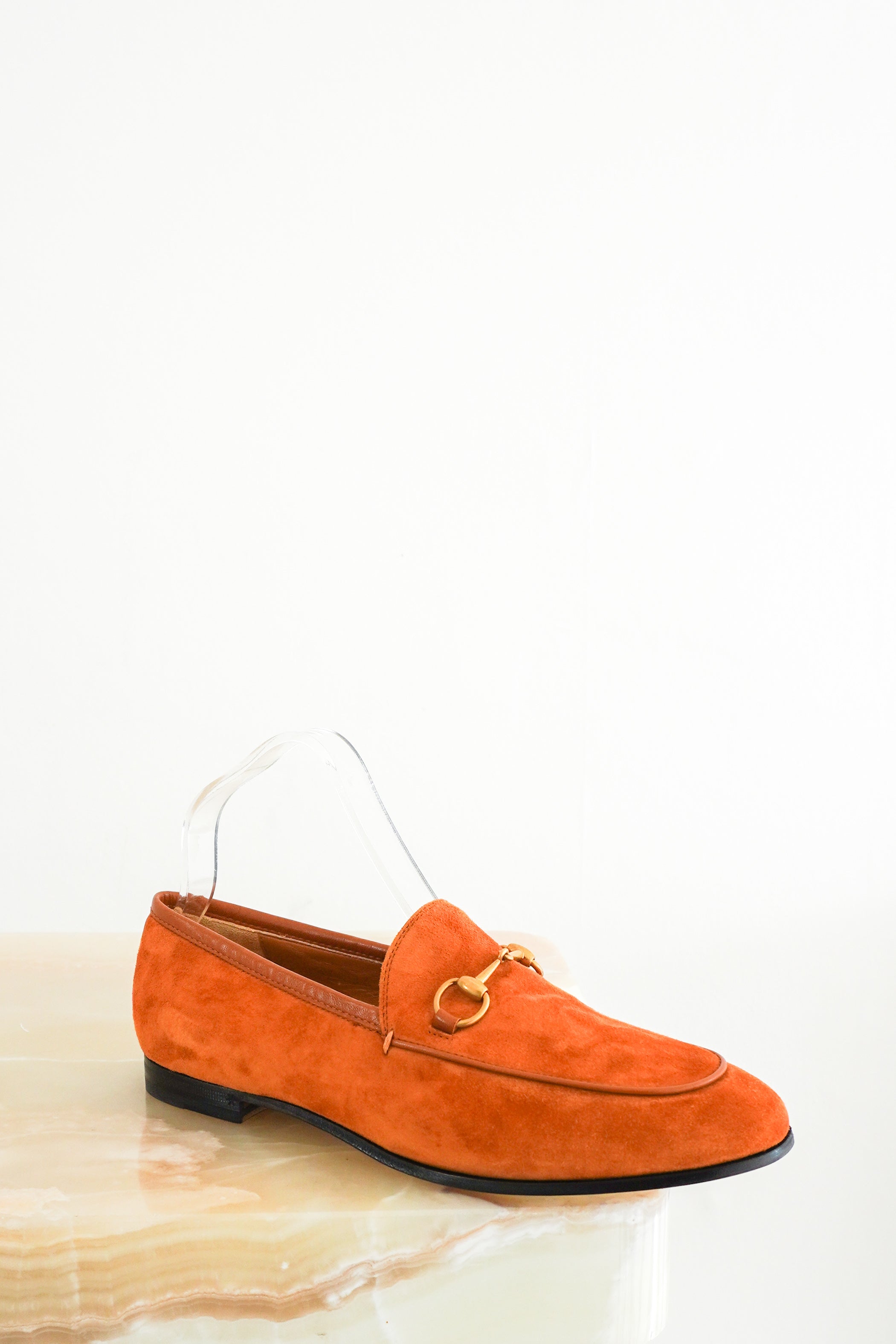 Gucci-Horsebit-Suede-Cashmere-Jordan-Loafers-in-Blondie-front-picture-Chelsea-London