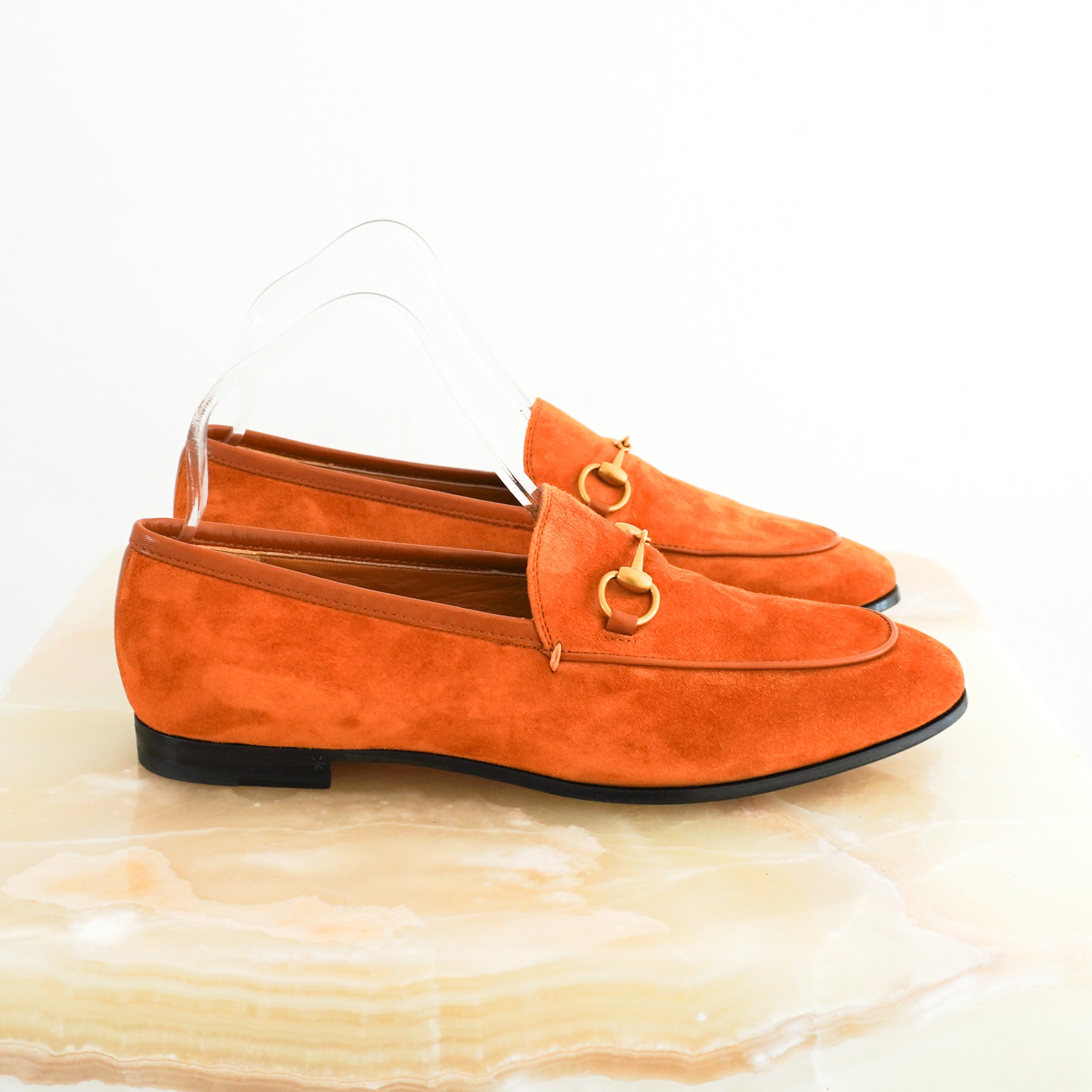 Gucci-Horsebit-Suede-Cashmere-Jordan-Loafers-in-Blondie-side-picture-Chelsea-London