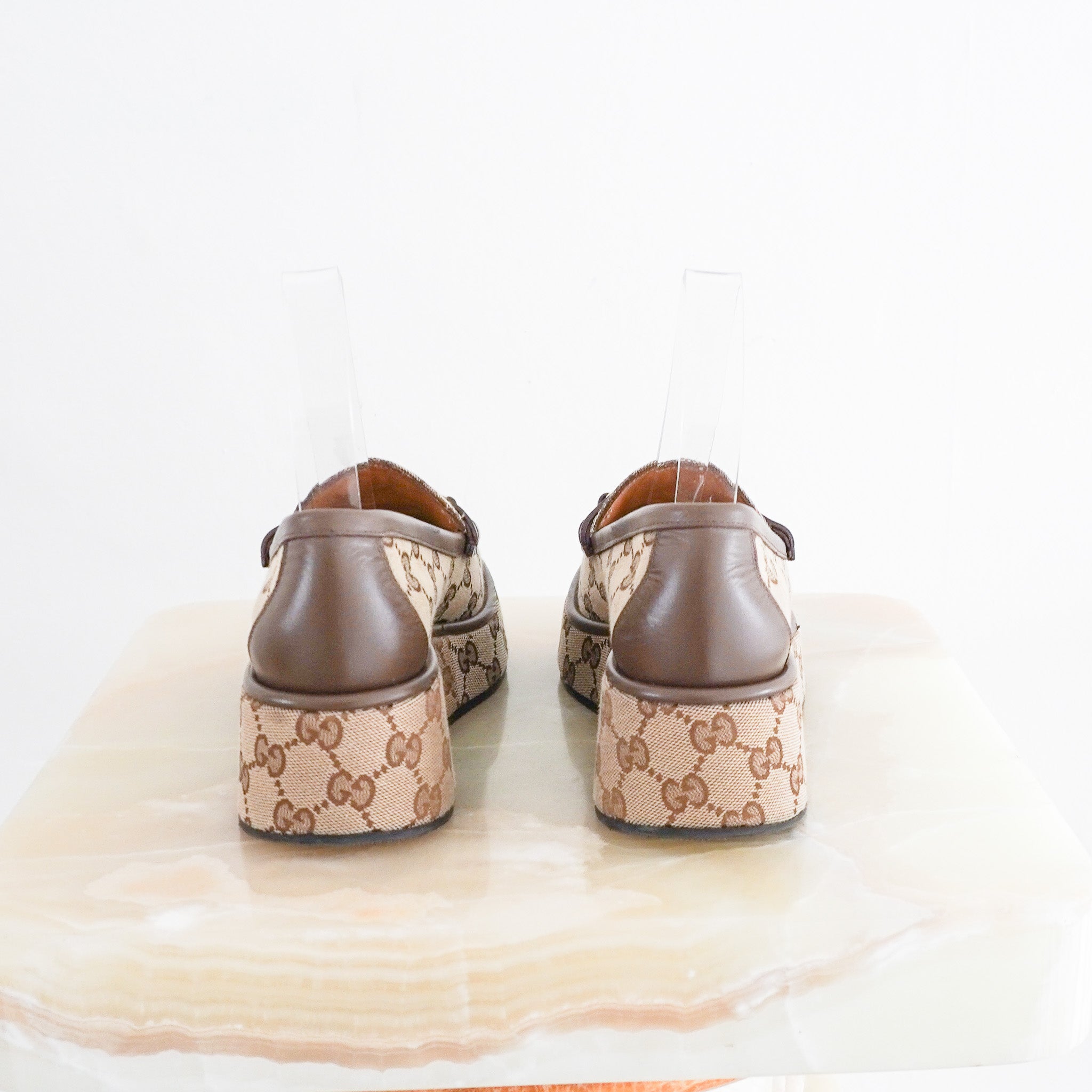 Gucci-Horsebit-Wedge-Loafers-in-Beige-GG-Canvas-Back-Photograph