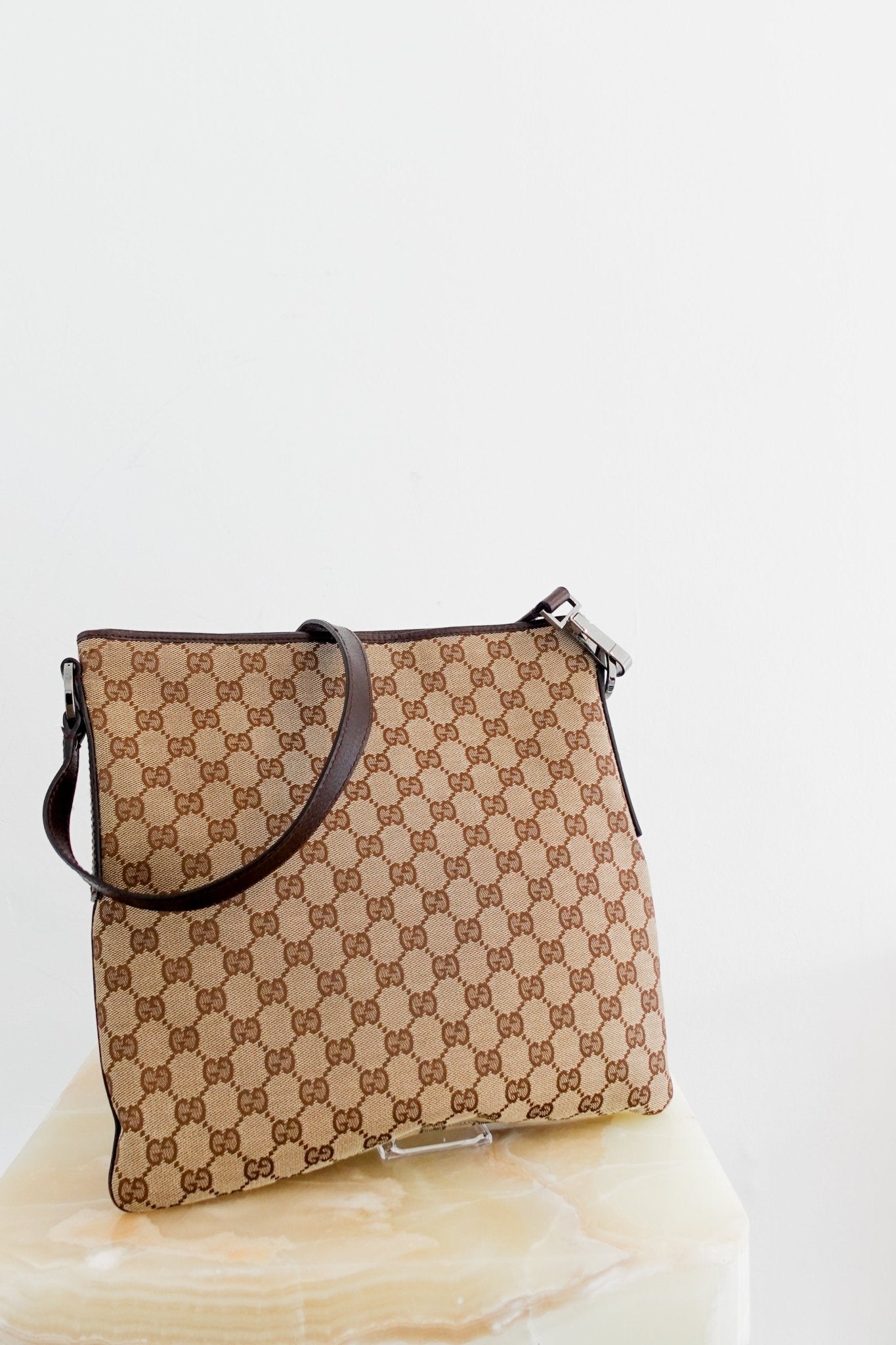 Gucci Monogram brown Messenger Bag RRP £550 | Authentic Preloved - Reloved Again