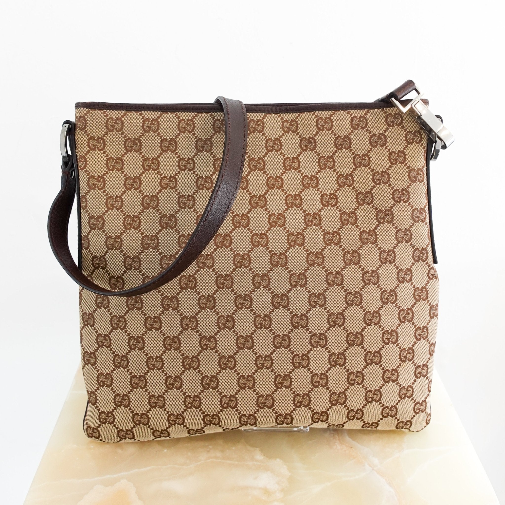 Gucci Monogram brown Messenger Bag RRP £550 | Authentic Preloved - Reloved Again